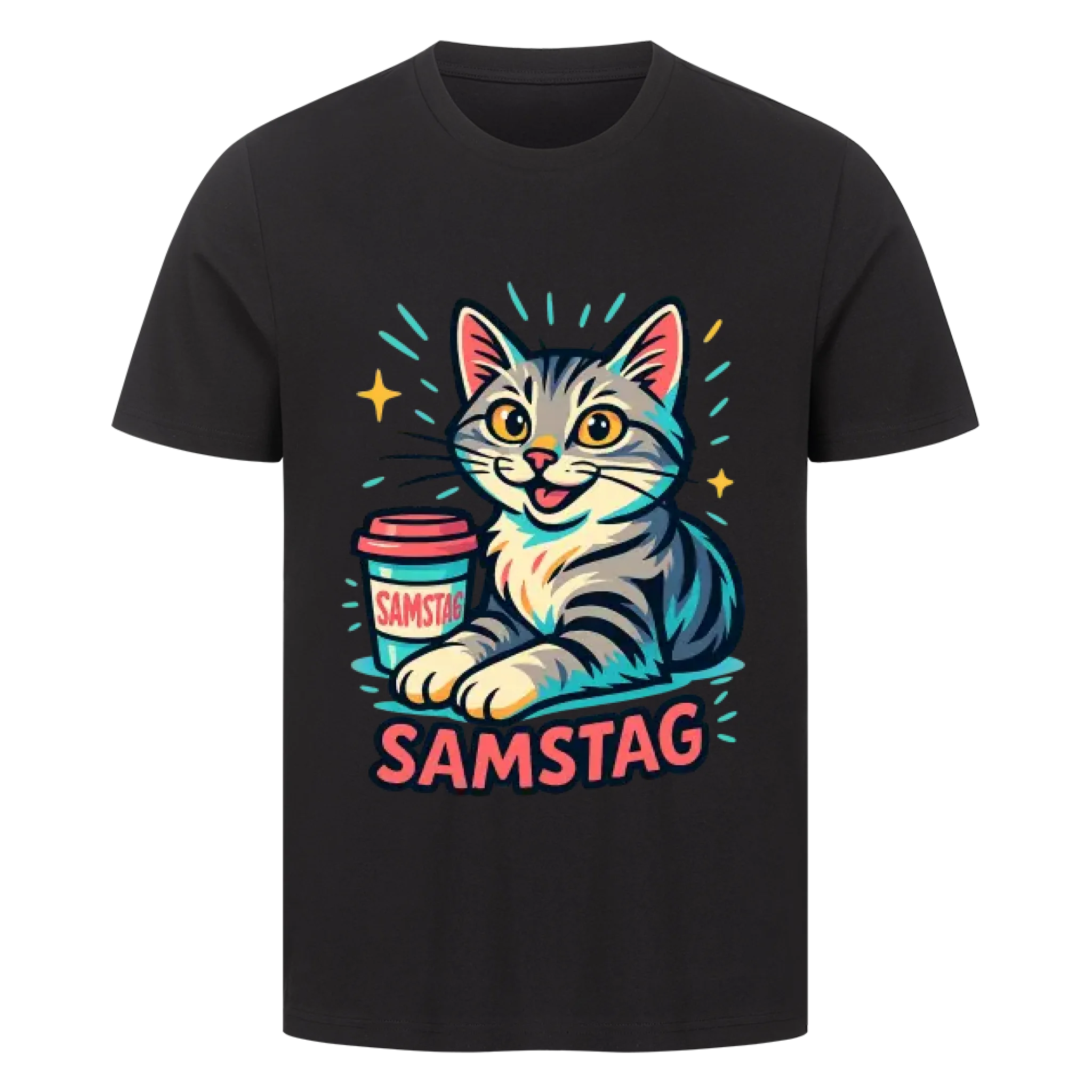 Cat Weekday Mood Samstag - Individuelles Premium T-Shirt