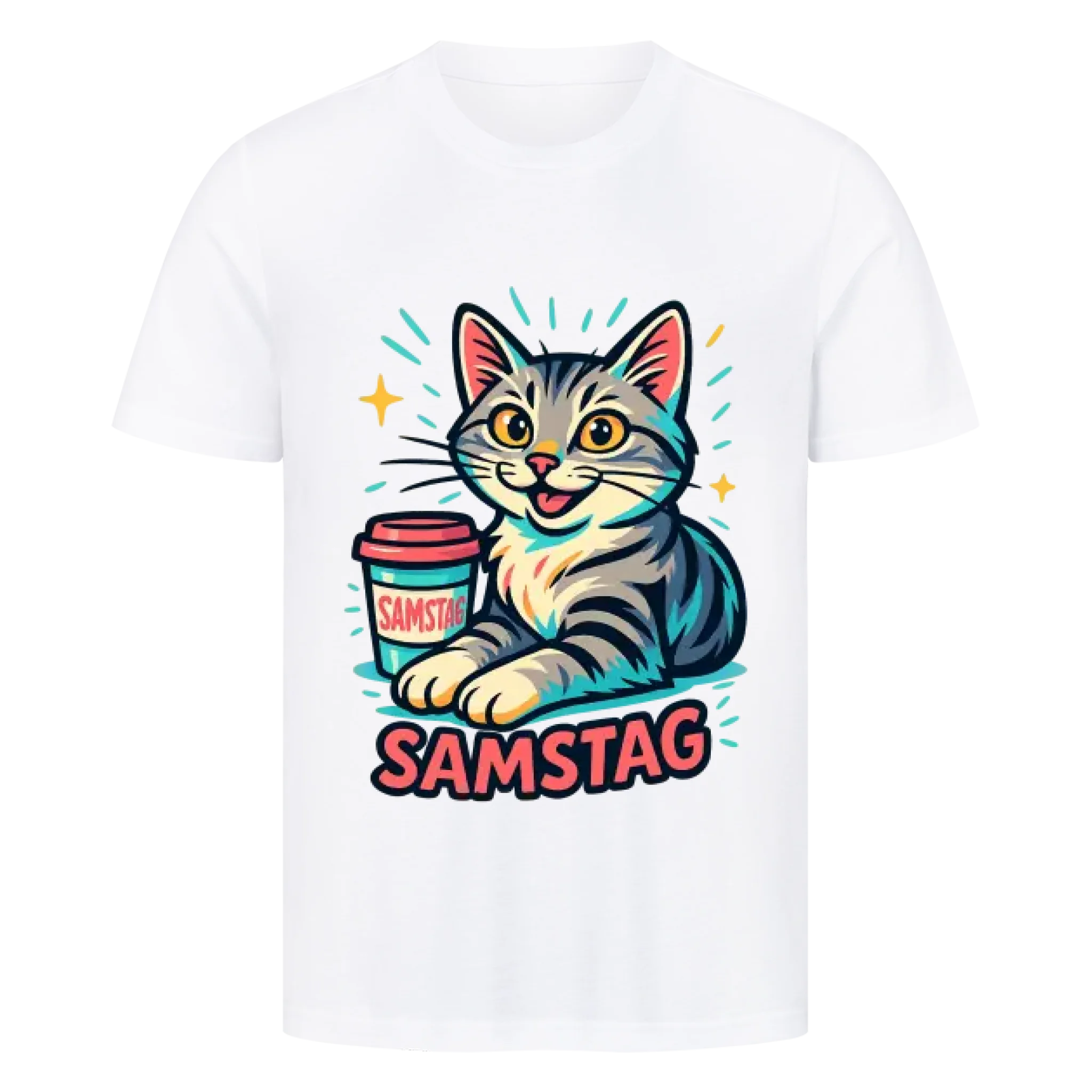 Cat Weekday Mood Samstag - Individuelles Premium T-Shirt