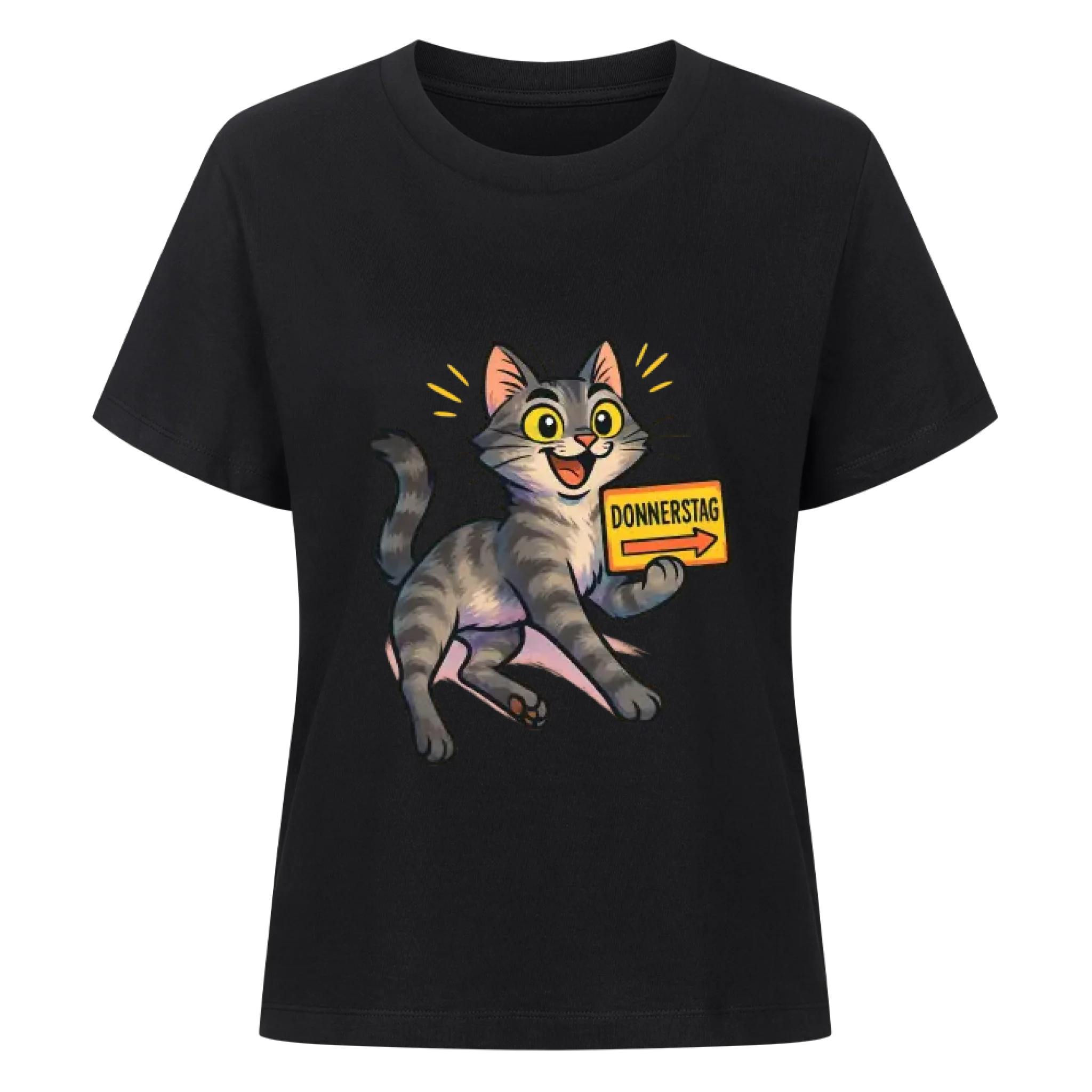 Cat Weekday Mood Donnerstag - Individuelles Premium T-Shirt