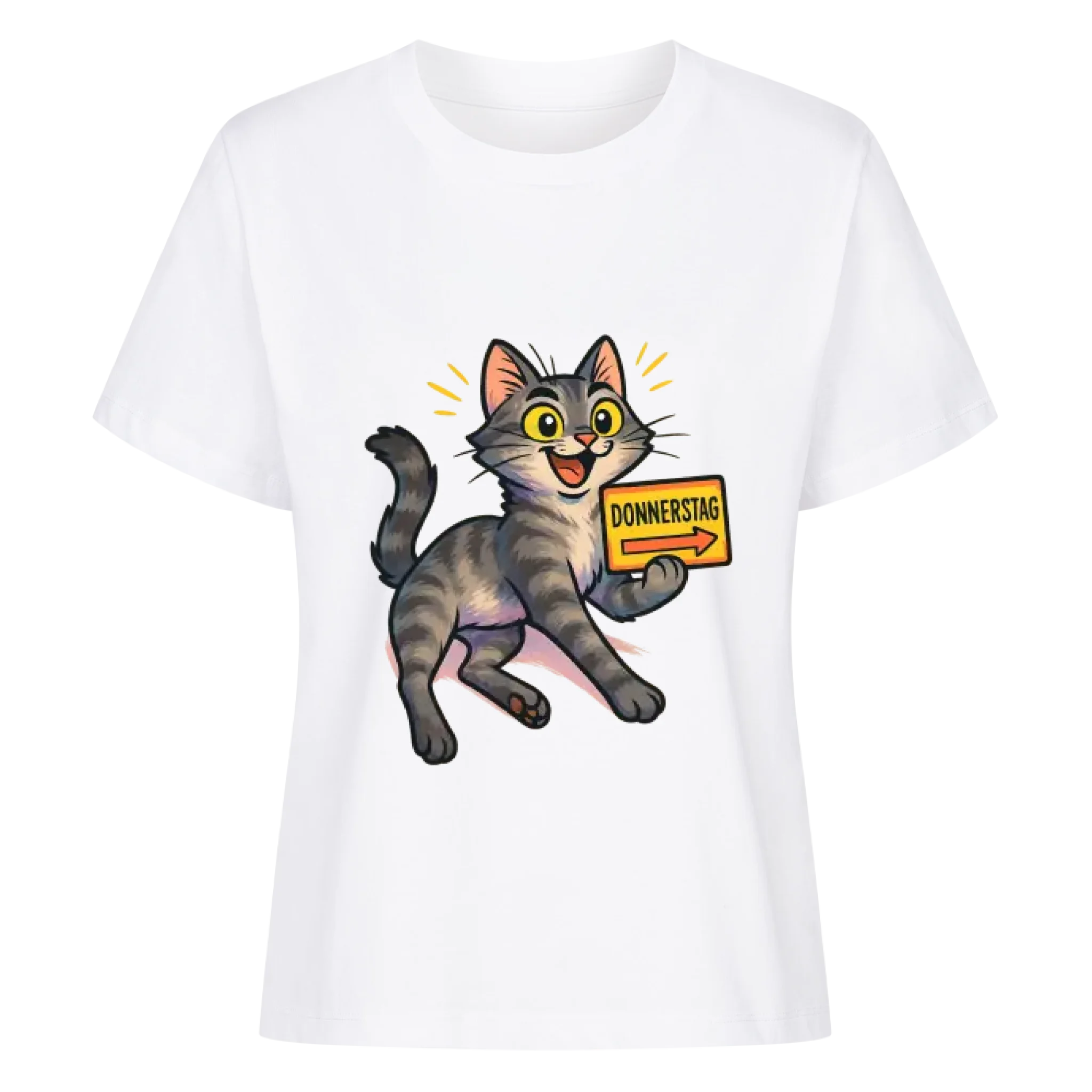 Cat Weekday Mood Donnerstag - Individuelles Premium T-Shirt