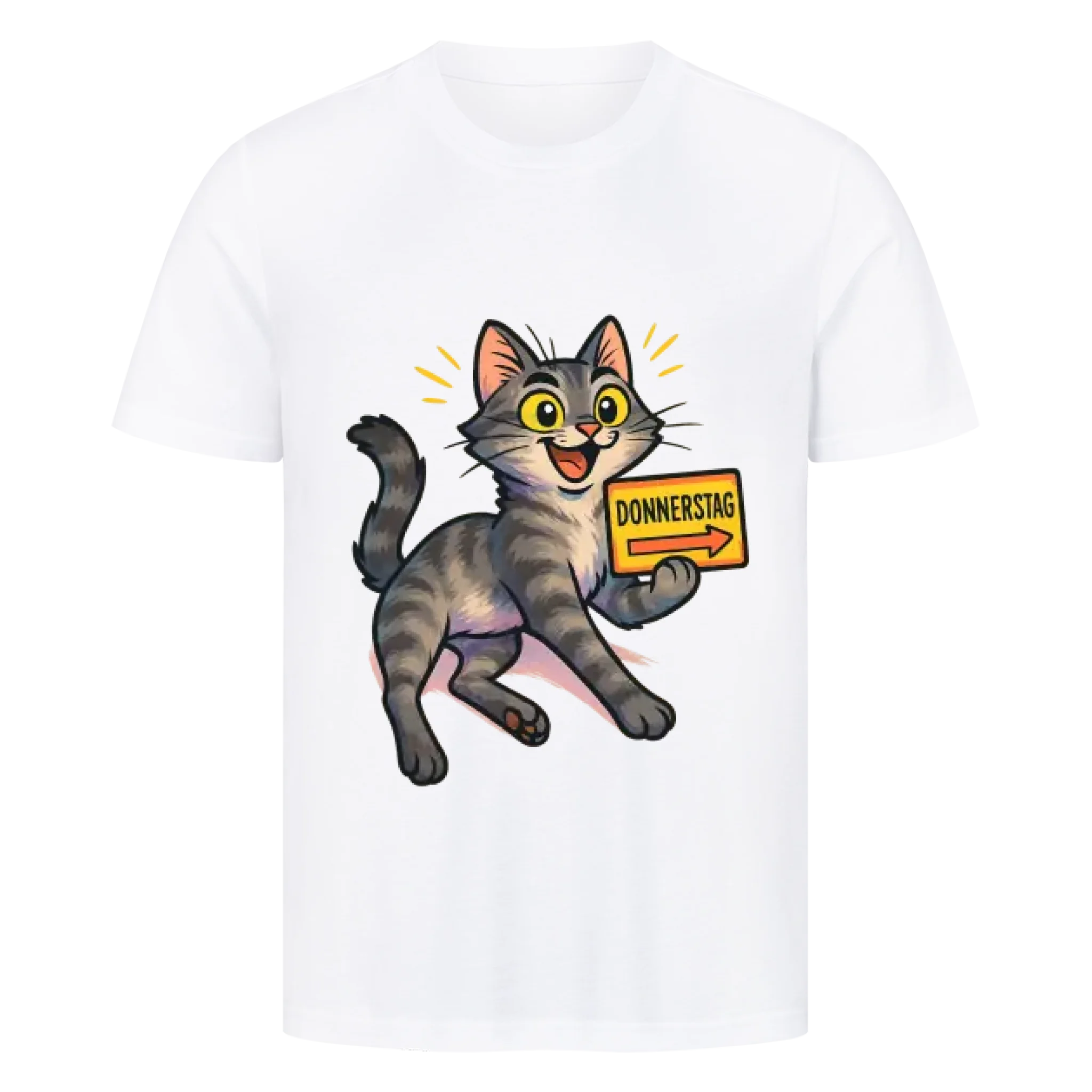 Cat Weekday Mood Donnerstag - Individuelles Premium T-Shirt