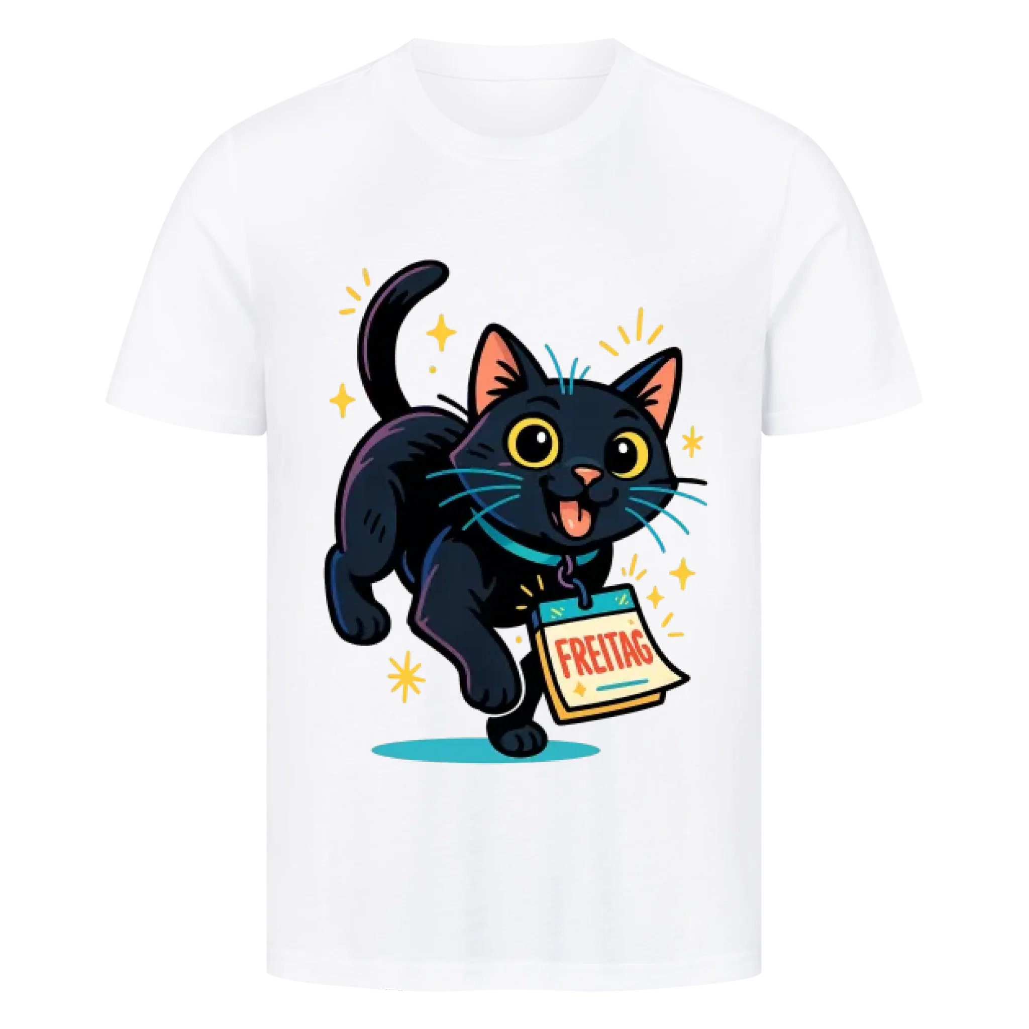 Cat Weekday Mood Freitag - Individuelles Premium T-Shirt