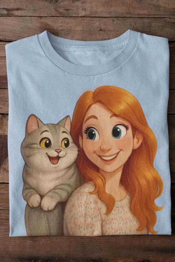 Disney-Style Fellfamilien-Porträt - Individuelles Premium T-Shirt