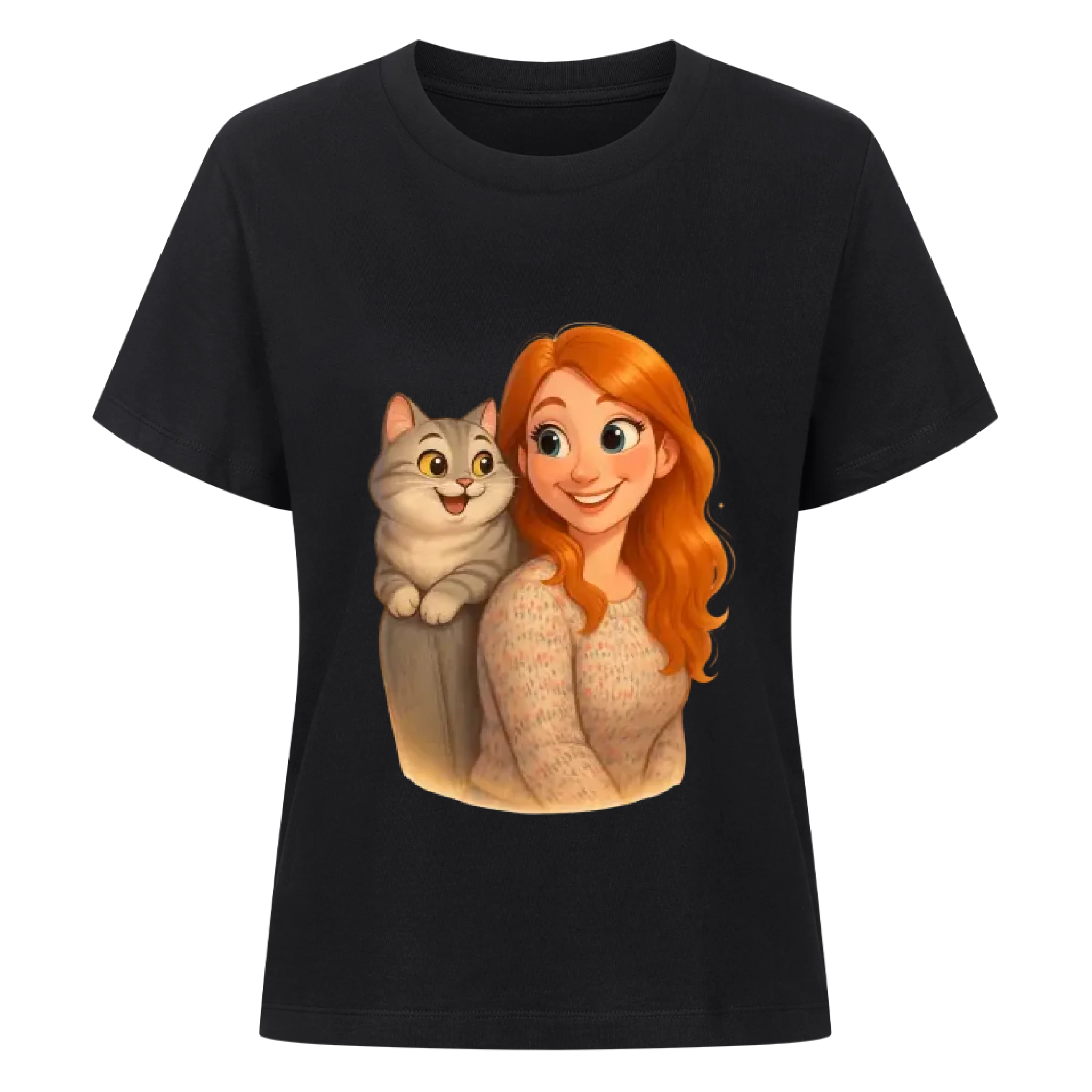 Disney-Style Fellfamilien-Porträt - Individuelles Premium T-Shirt