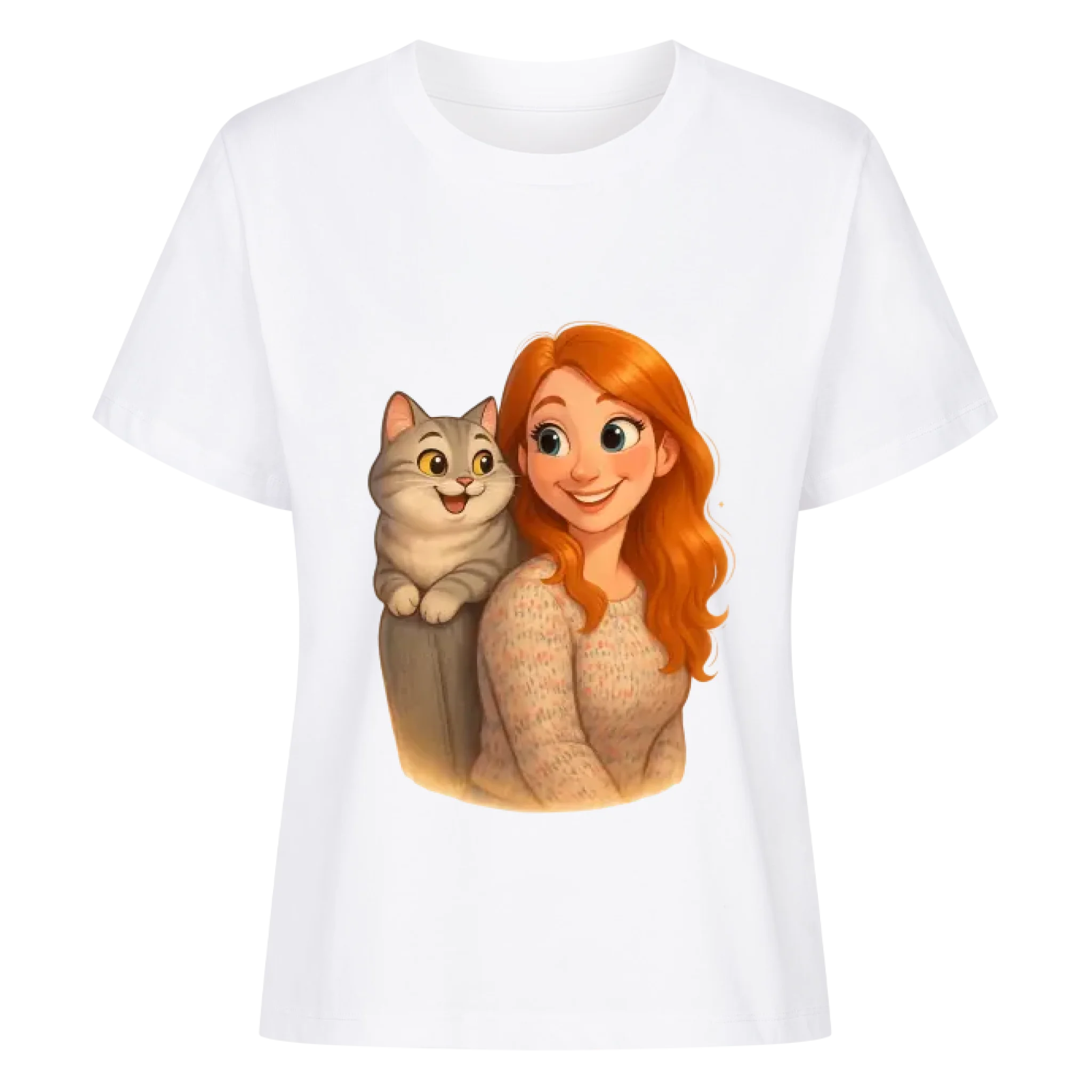 Disney-Style Fellfamilien-Porträt - Individuelles Premium T-Shirt