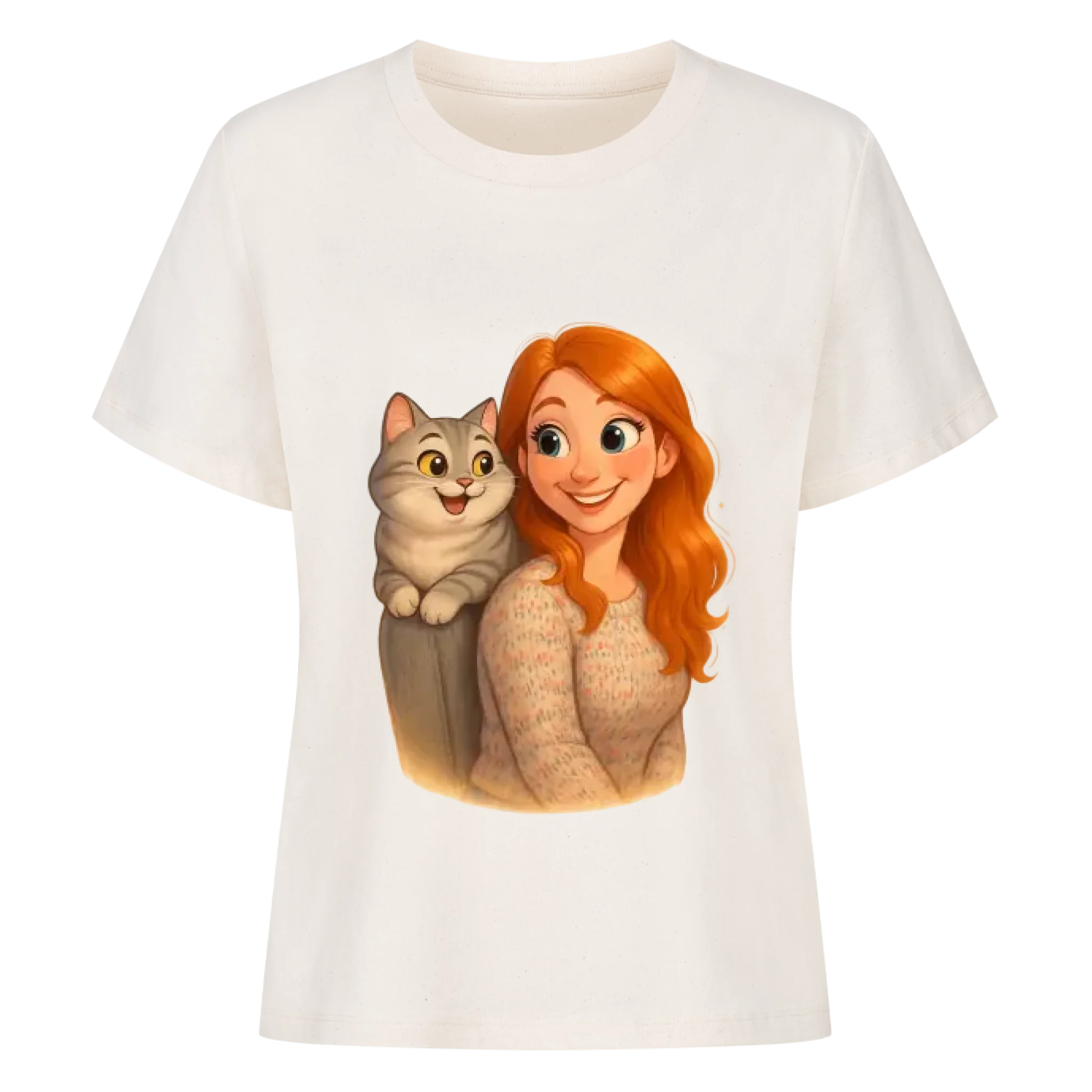 Disney-Style Fellfamilien-Porträt - Individuelles Premium T-Shirt