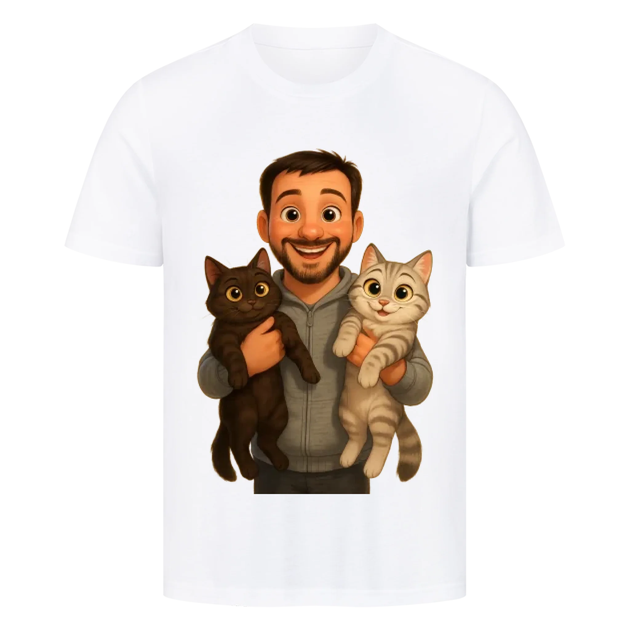 Disney-Style Fellfamilien-Porträt - Individuelles Premium T-Shirt