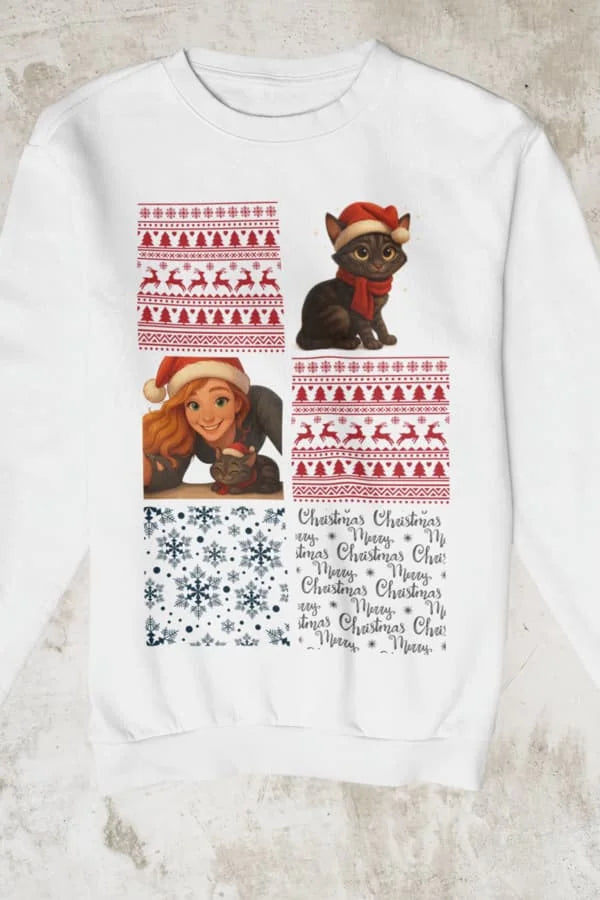 Weihnachtliche Disney-Porträtcollage - Individuelles Premium Sweatshirt (Unisex)