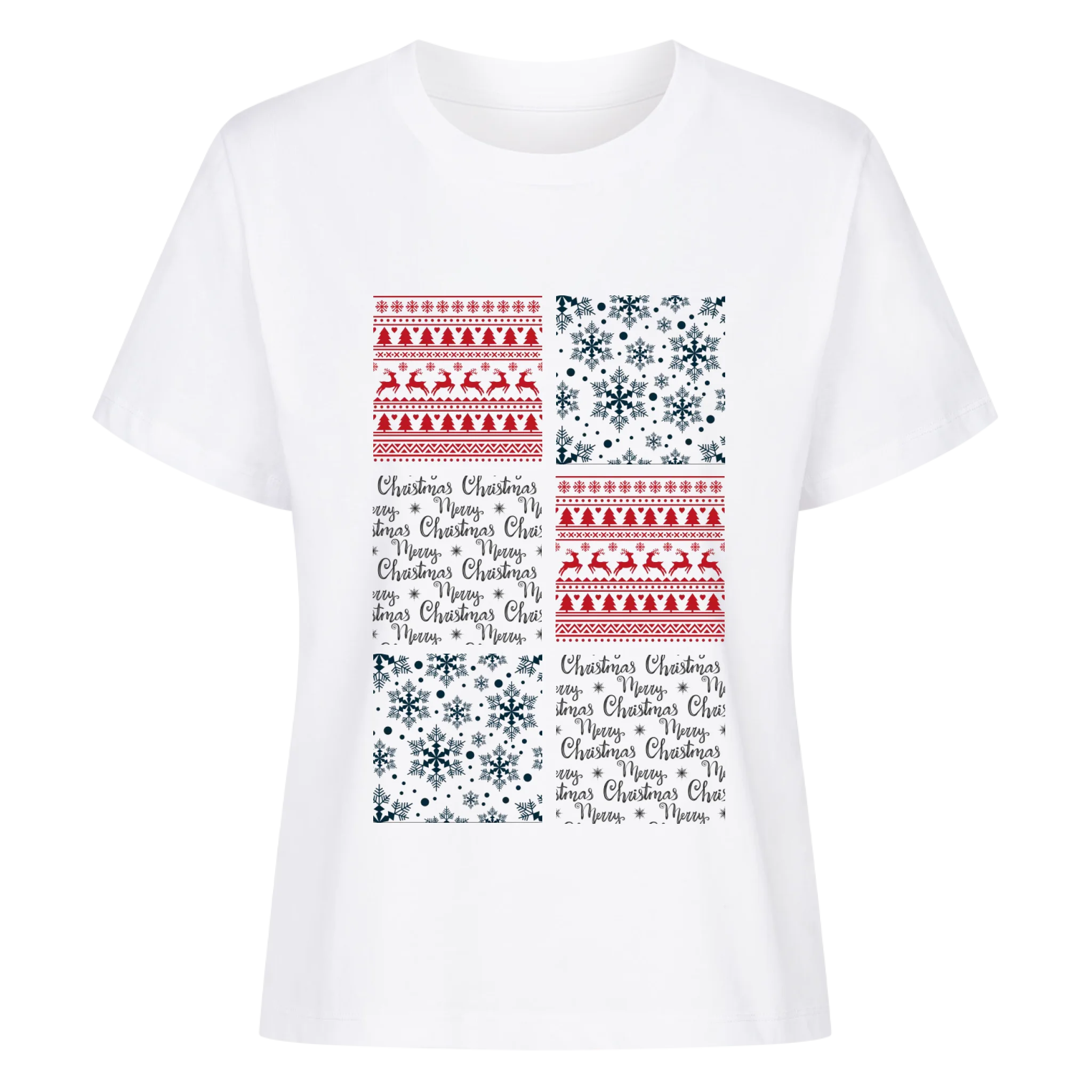 Weihnachtliche Disney-Porträtcollage - Individuelles Premium T-Shirt