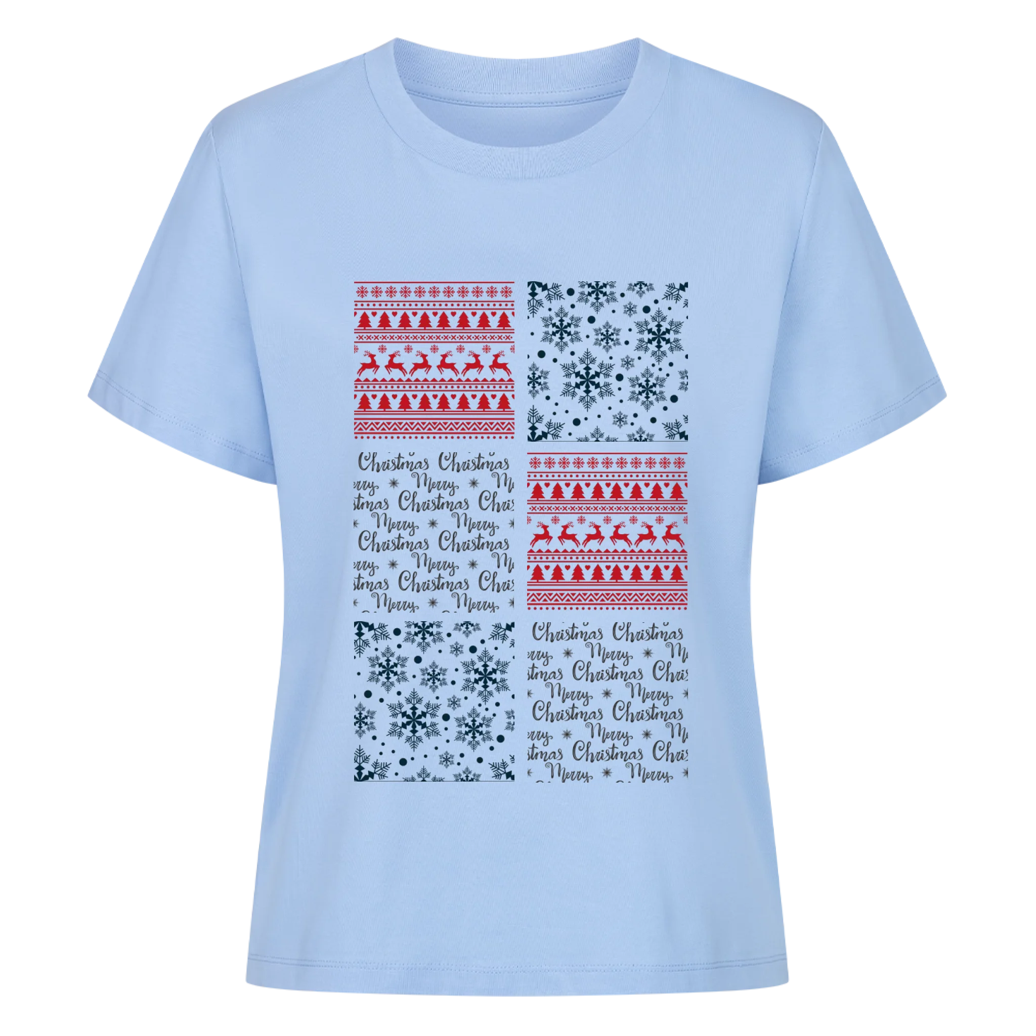 Weihnachtliche Disney-Porträtcollage - Individuelles Premium T-Shirt