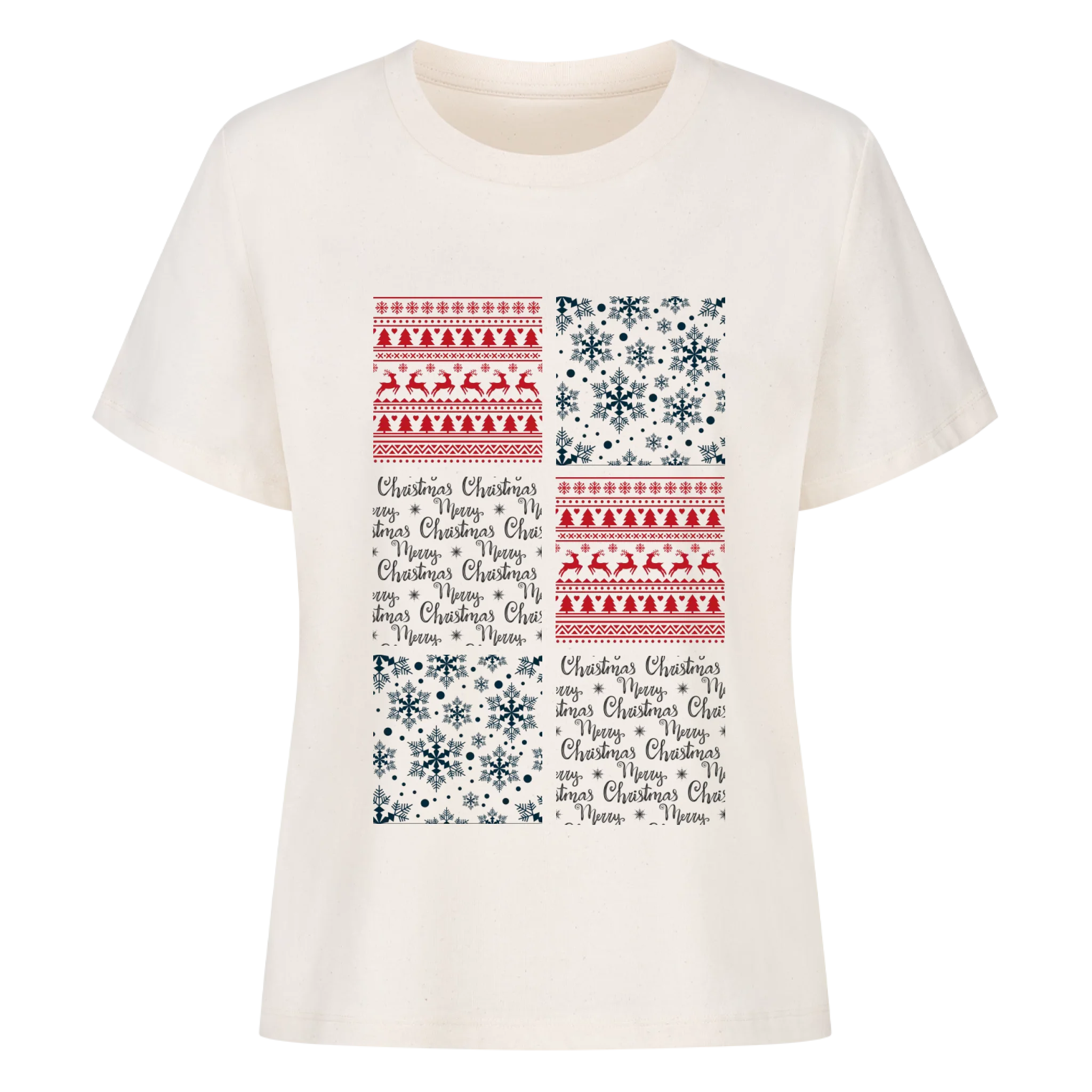 Weihnachtliche Disney-Porträtcollage - Individuelles Premium T-Shirt