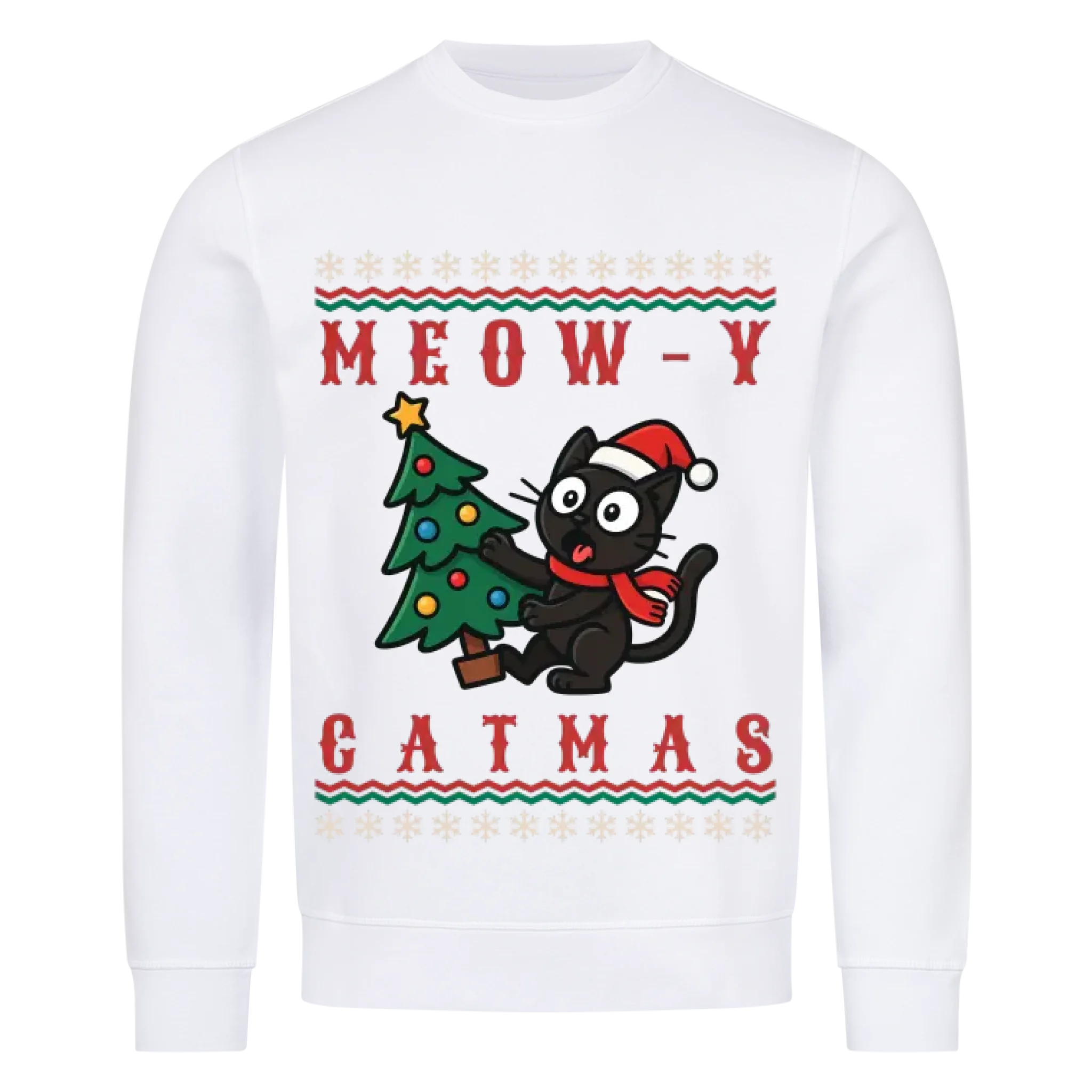 Meowy Catmas Weihnachtspullover - Individuelles Premium Sweatshirt (Unisex)