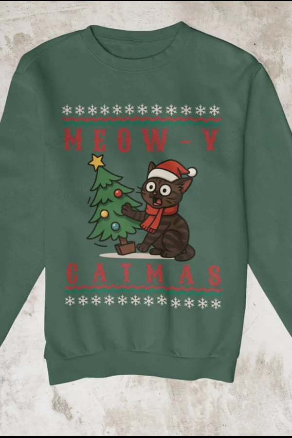 Meowy Catmas Weihnachtspullover - Individuelles Premium Sweatshirt (Unisex)