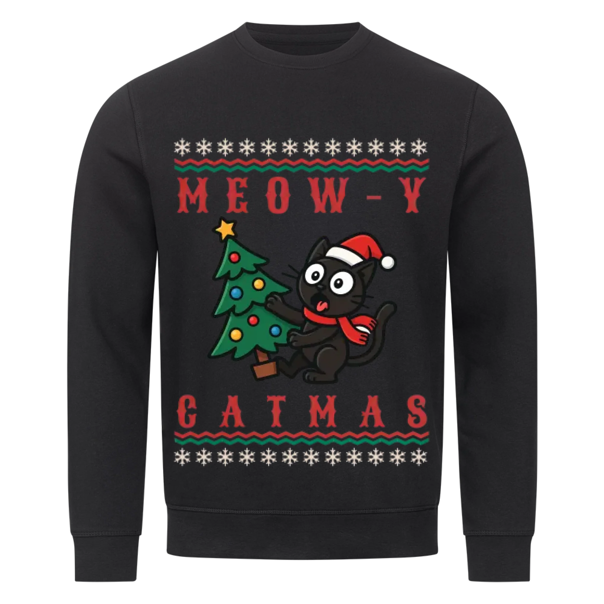 Meowy Catmas Weihnachtspullover - Individuelles Premium Sweatshirt (Unisex)