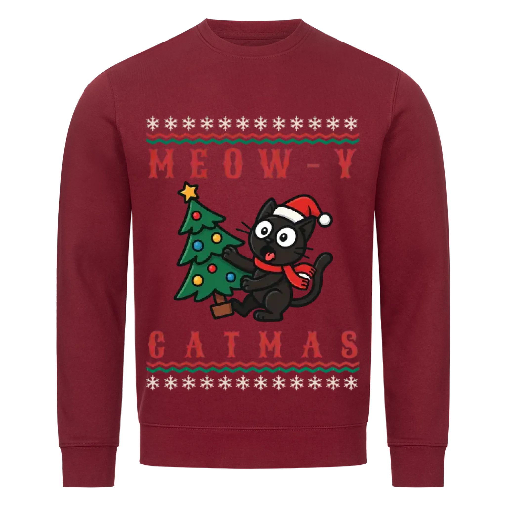 Meowy Catmas Weihnachtspullover - Individuelles Premium Sweatshirt (Unisex)