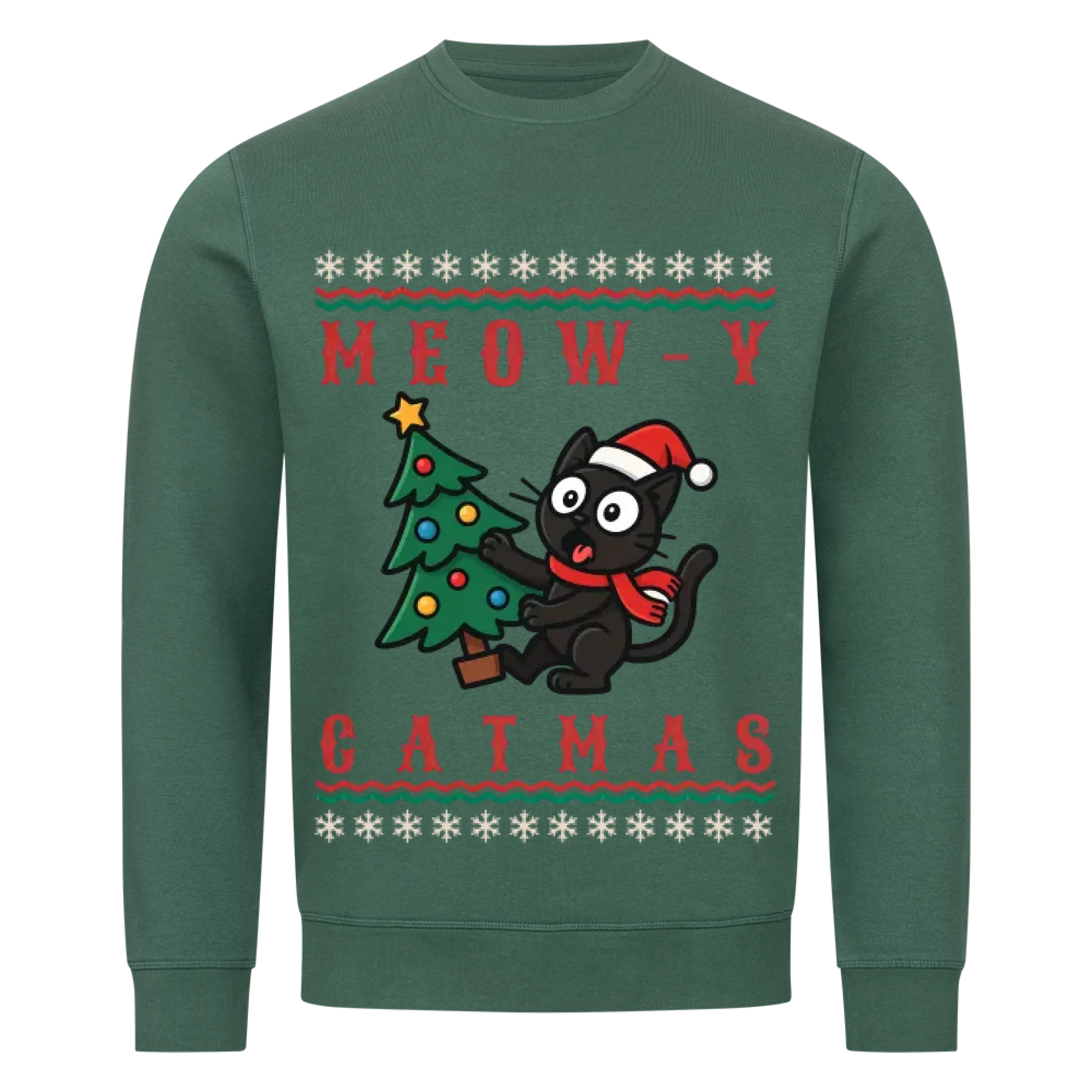 Meowy Catmas Weihnachtspullover - Individuelles Premium Sweatshirt (Unisex)