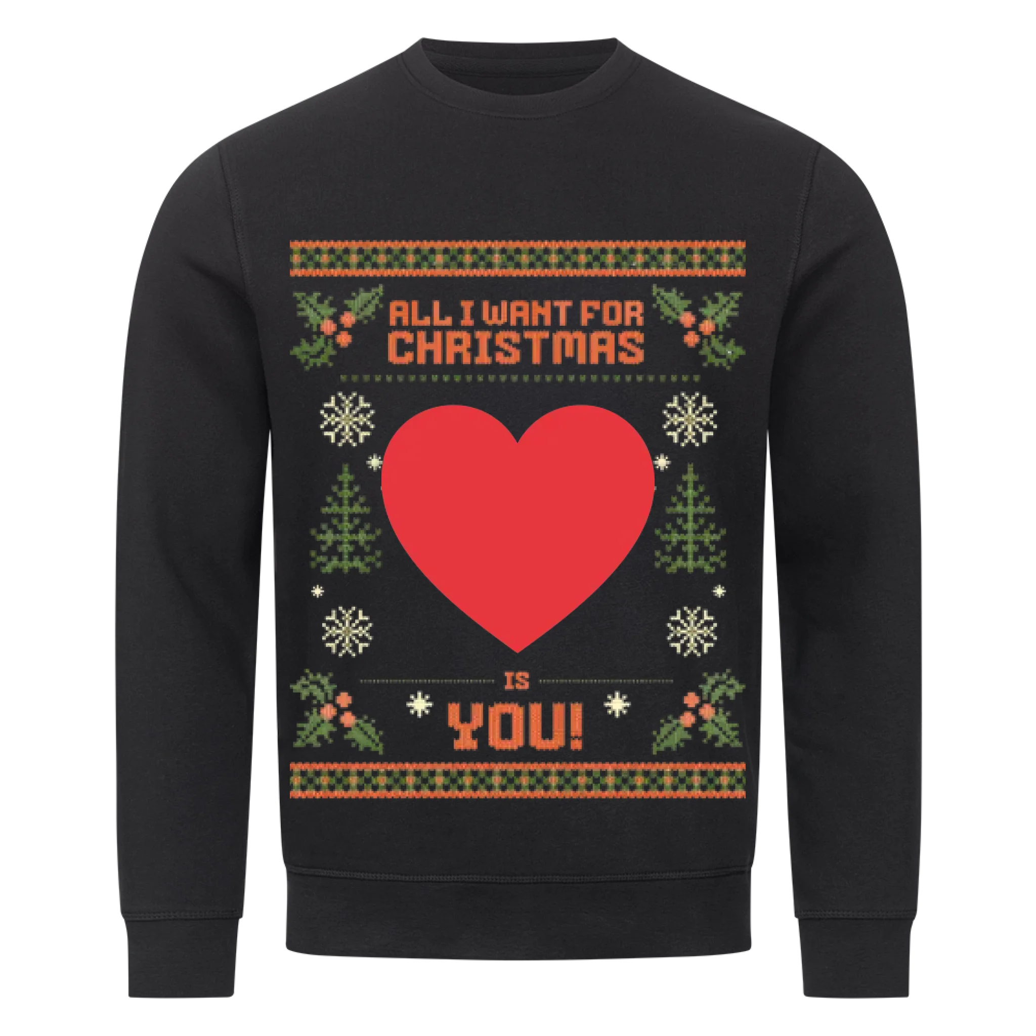 All I want - mit Foto -Weihnachtspullover - Individuelles Premium Sweatshirt (Unisex)