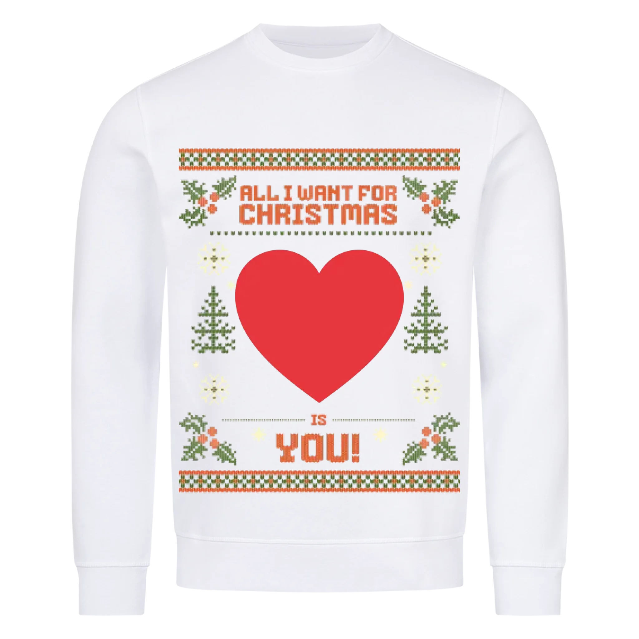 All I want - mit Foto -Weihnachtspullover - Individuelles Premium Sweatshirt (Unisex)