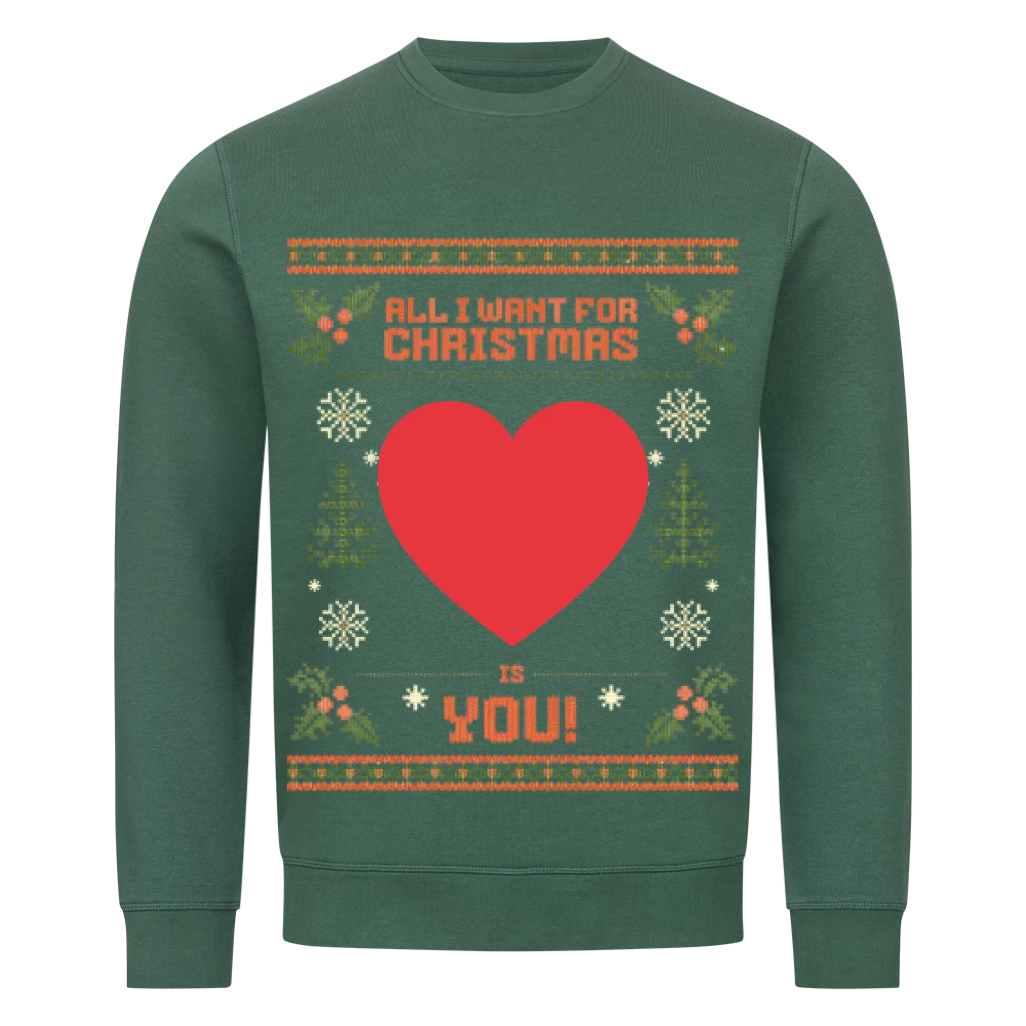 All I want - mit Foto -Weihnachtspullover - Individuelles Premium Sweatshirt (Unisex)