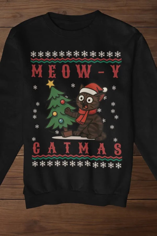 Meowy Catmas Sweatshirt - Eigenes Bild