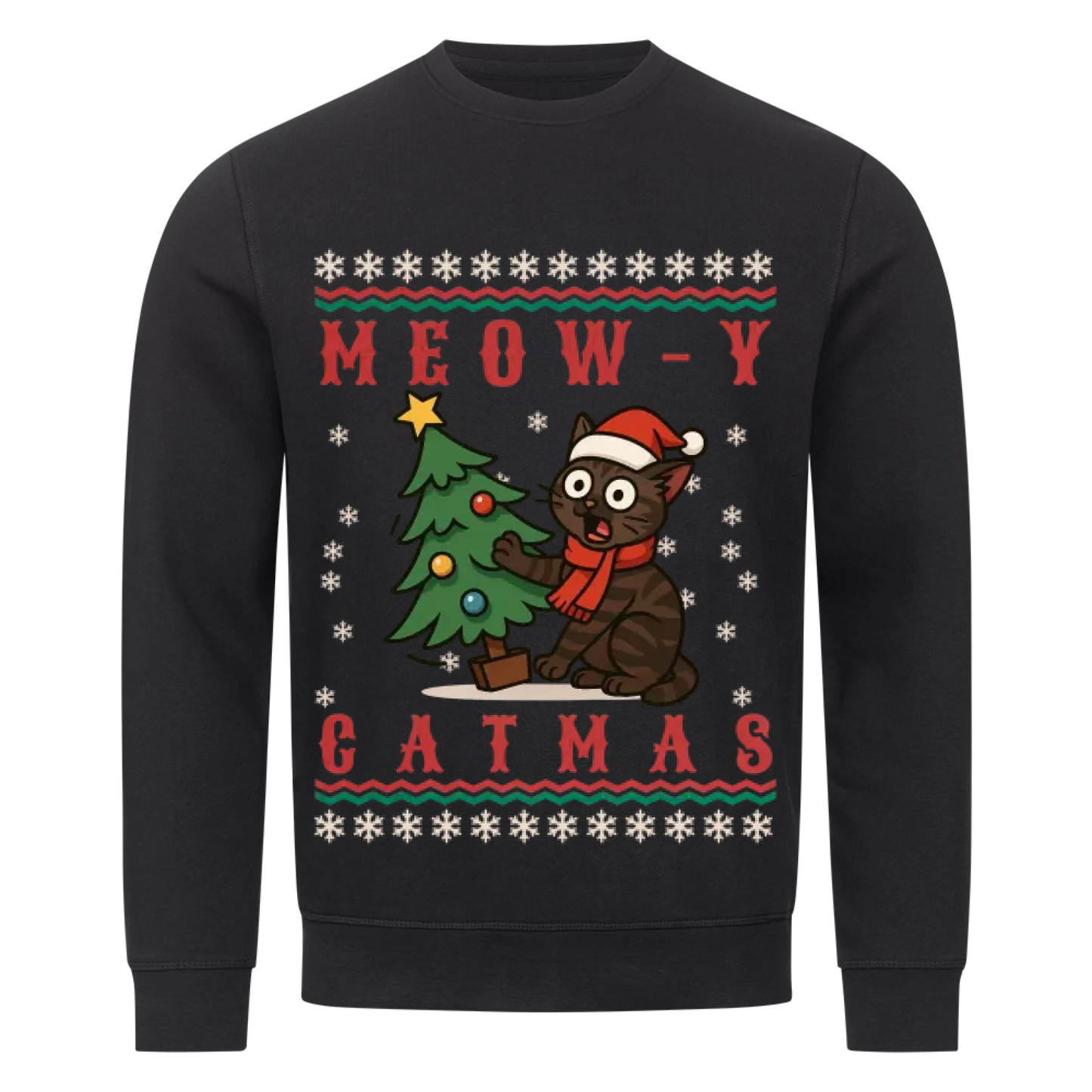Meowy Catmas Premium Sweatshirt - Eigenes Bild