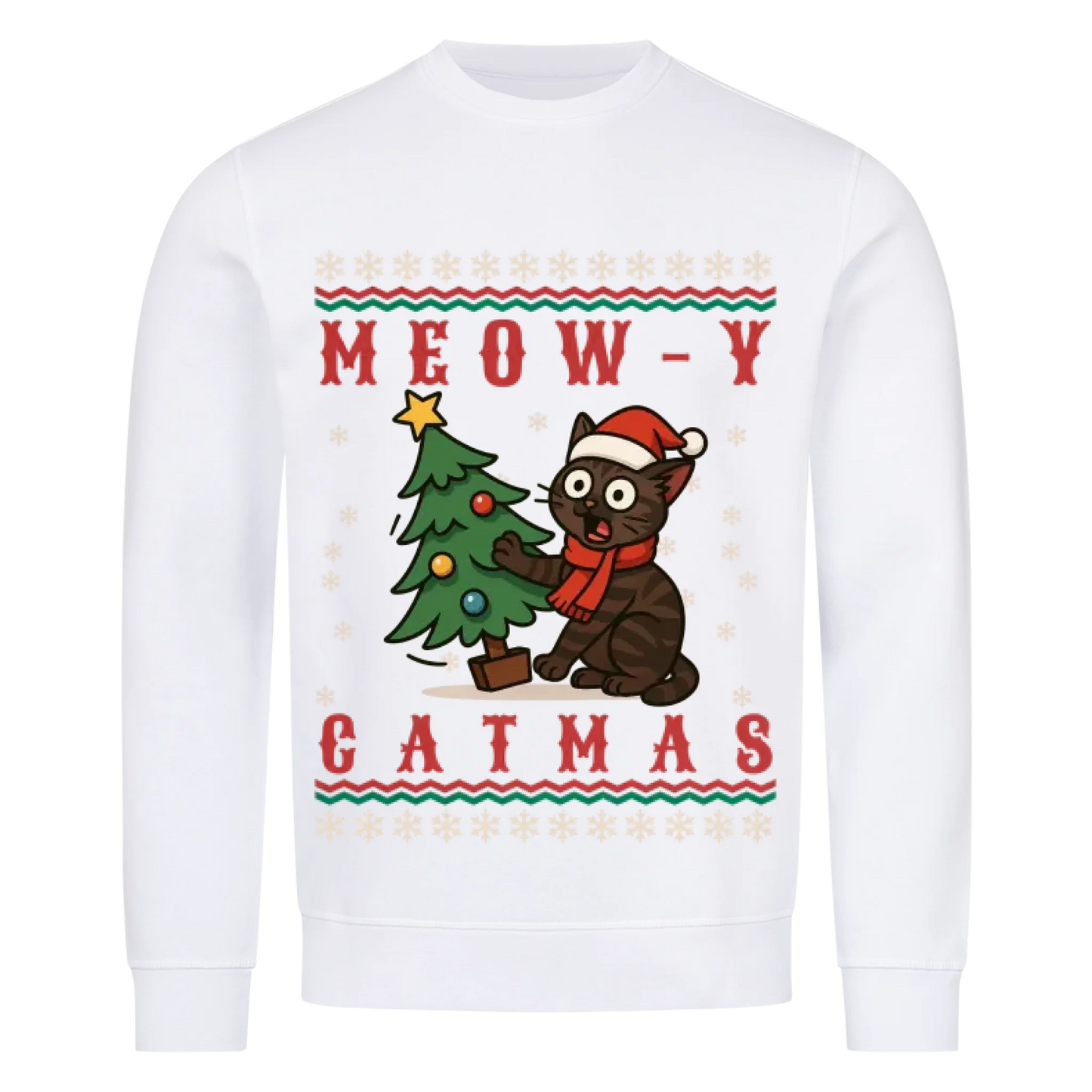 Meowy Catmas Premium Sweatshirt - Eigenes Bild