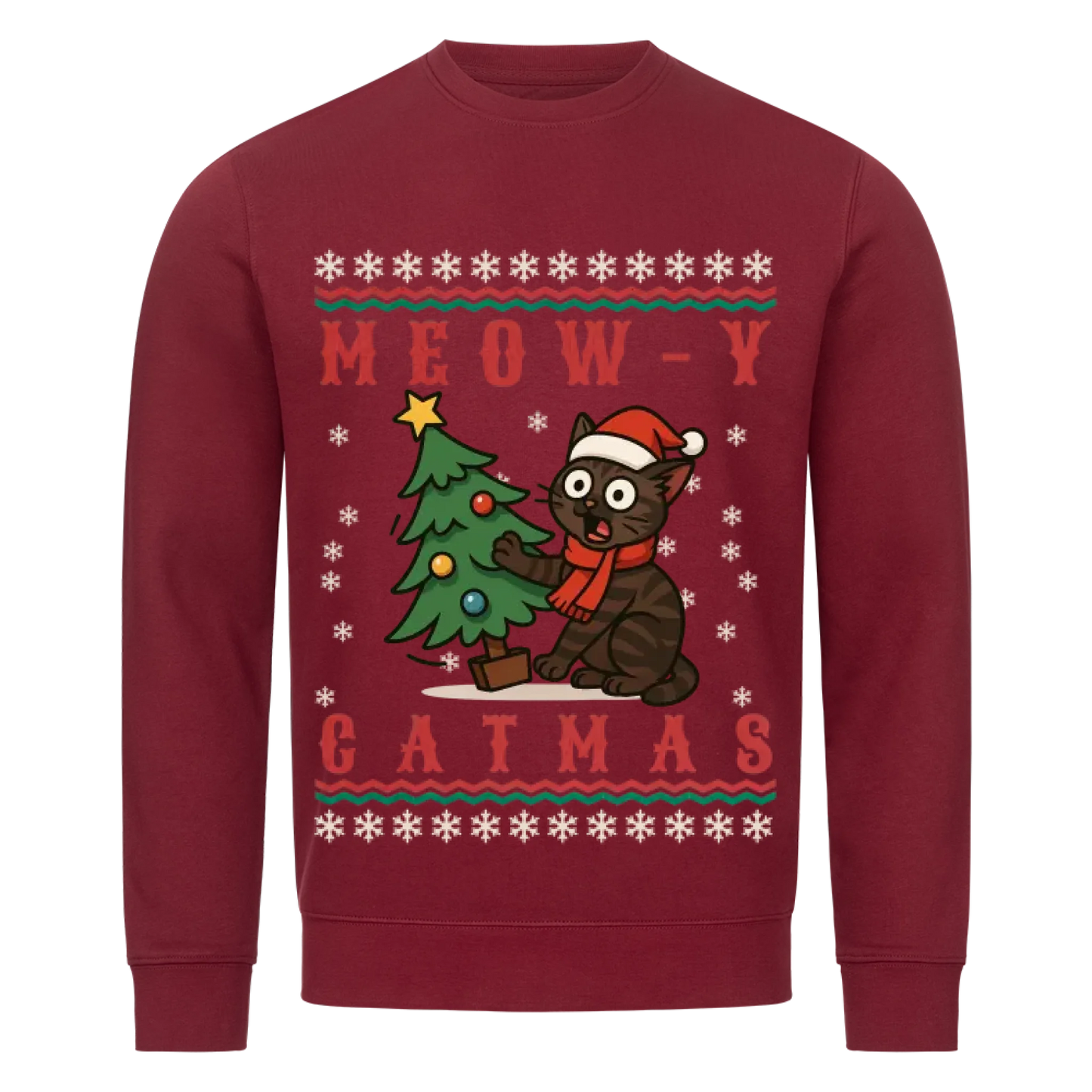 Meowy Catmas Premium Sweatshirt - Eigenes Bild