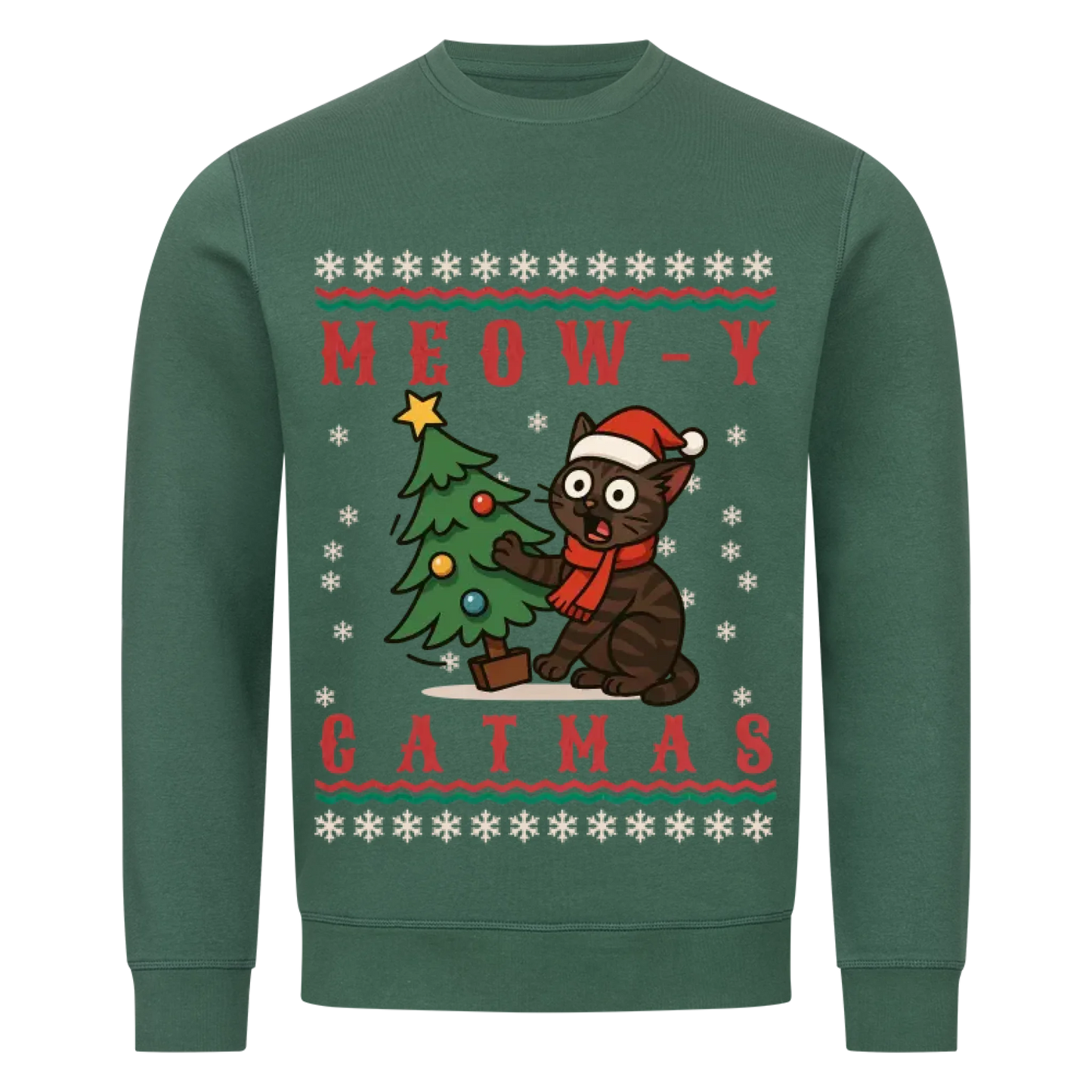 Meowy Catmas Premium Sweatshirt - Eigenes Bild