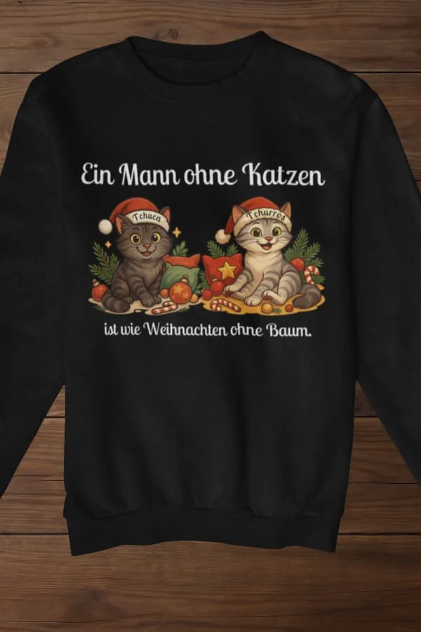 Ein Mann ohne Katze - Individuelles Premium Sweatshirt (Unisex)