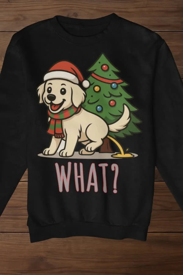 Hund & Weihnachtsbaum - Individuelles Premium Sweatshirt (Unisex)