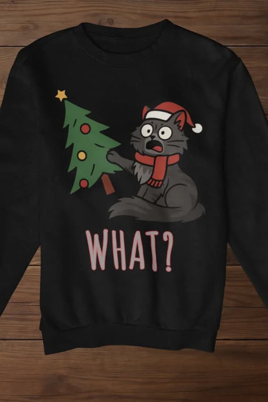 Katze & Weihnachtsbaum Sweatshirt - Eigenes Bild