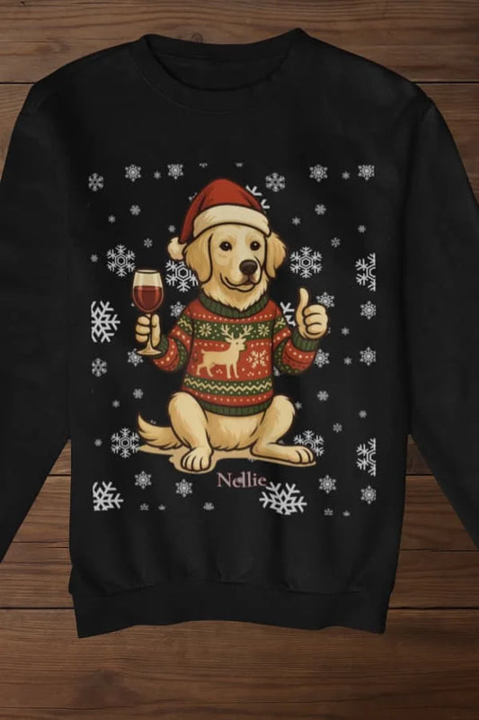 Weihnachtshund Sweatshirt - Eigenes Bild