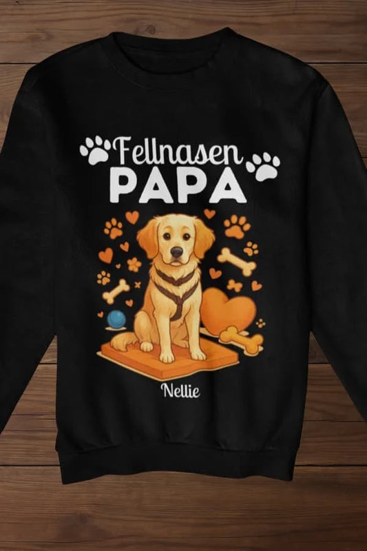 Fellnasen Papa Hund Sweatshirt - Eigenes Bild + Name