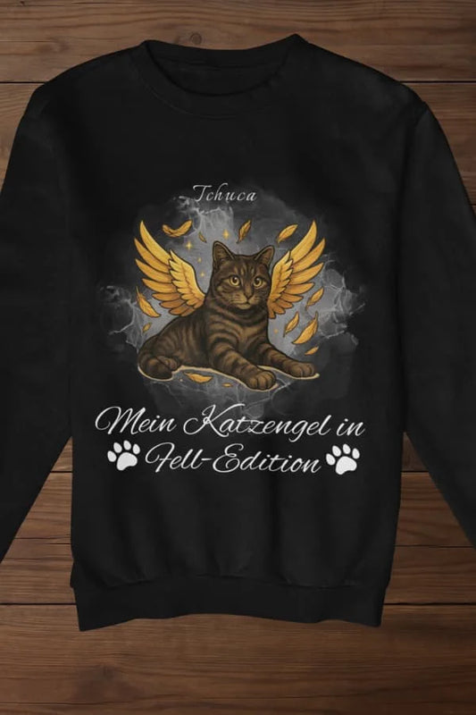 Engel Katze Sweatshirt - Eigenes Bild + Name