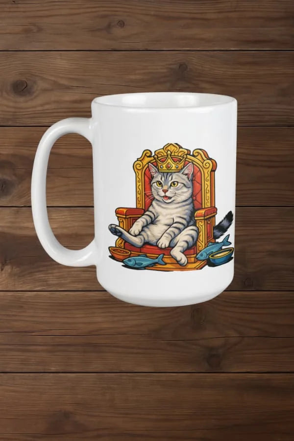 Katze auf Thron Tasse