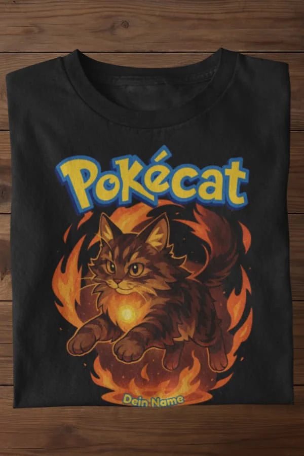 Pokécat Fire Aura - Individuelles Premium T-Shirt