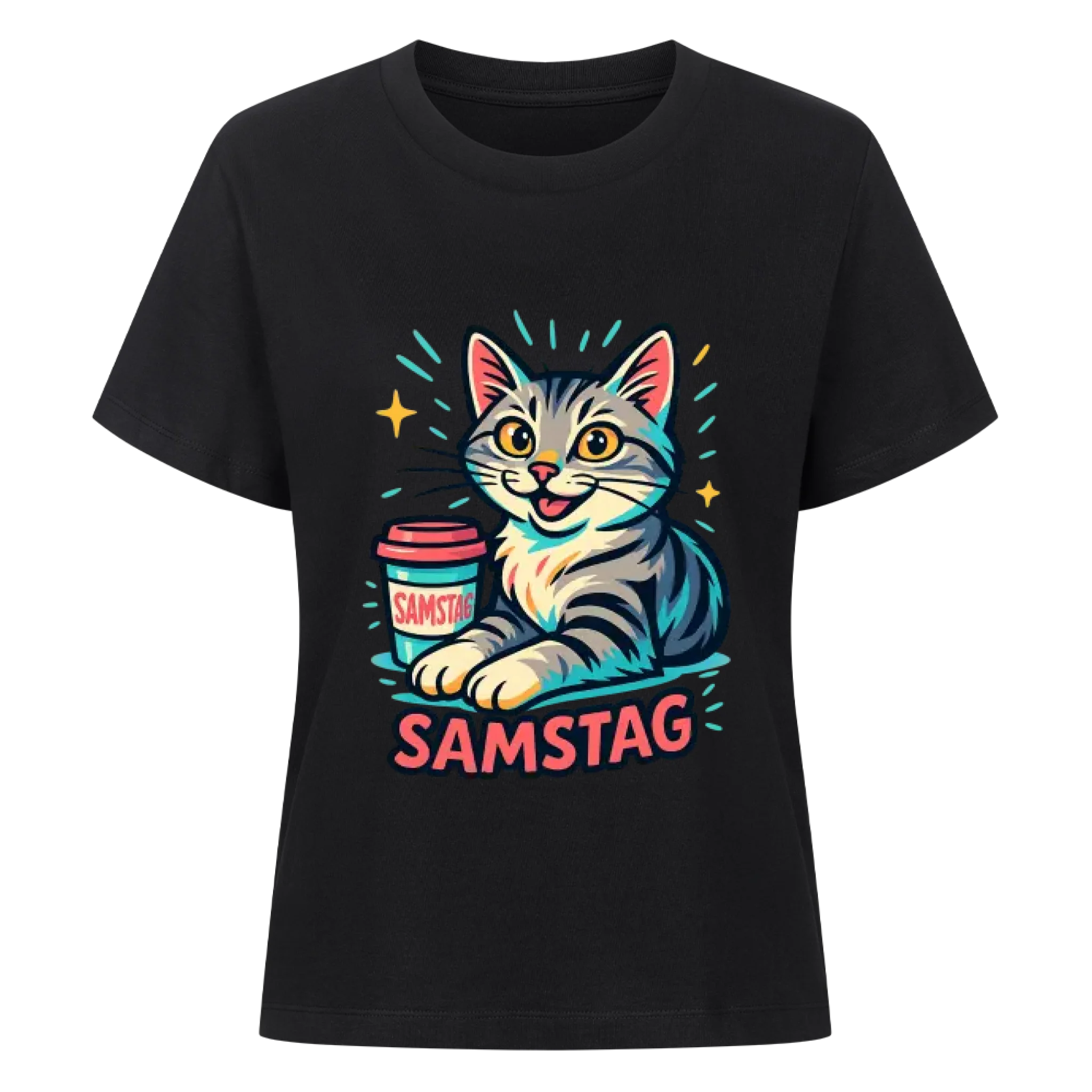 Cat Weekday Mood Samstag - Individuelles Premium T-Shirt
