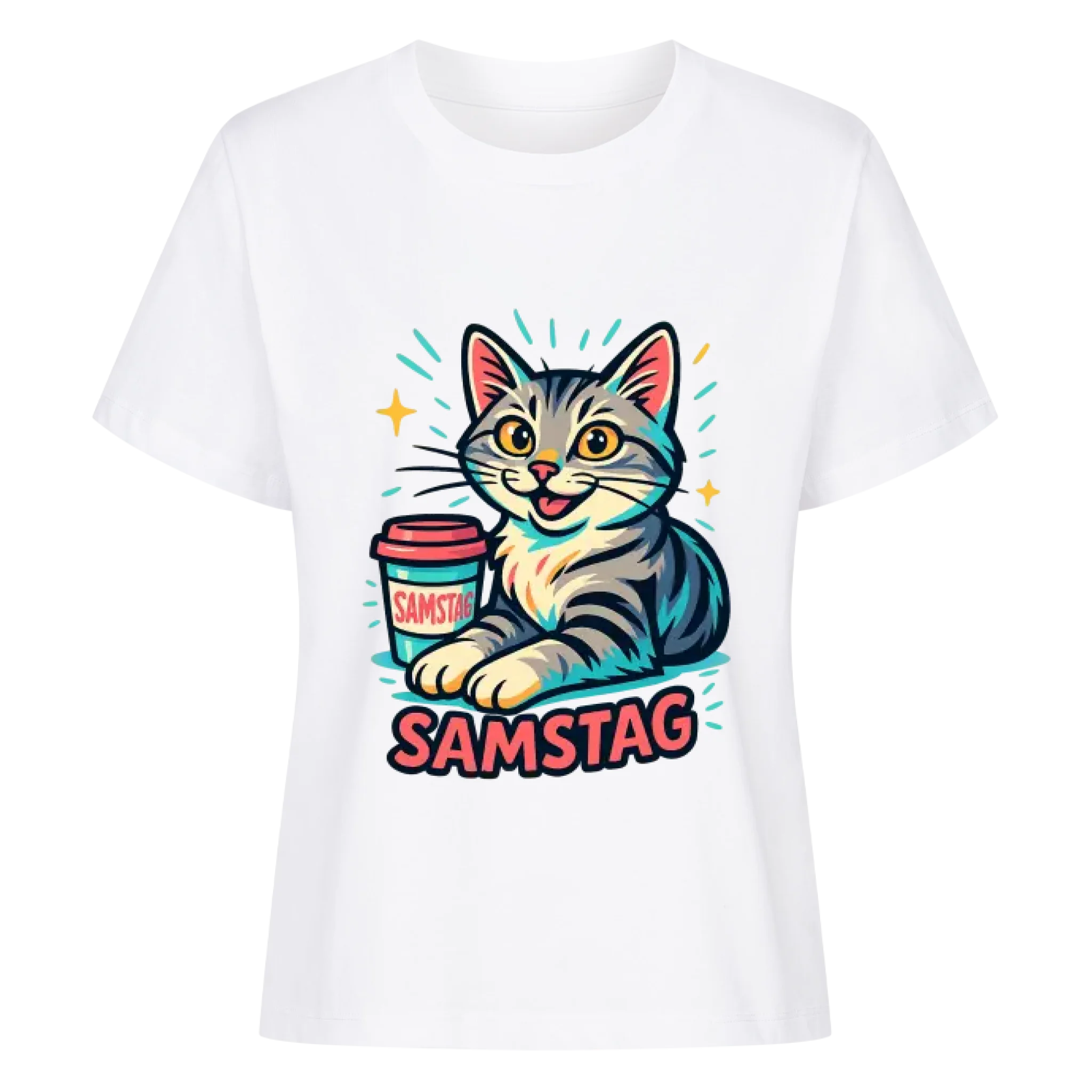 Cat Weekday Mood Samstag - Individuelles Premium T-Shirt