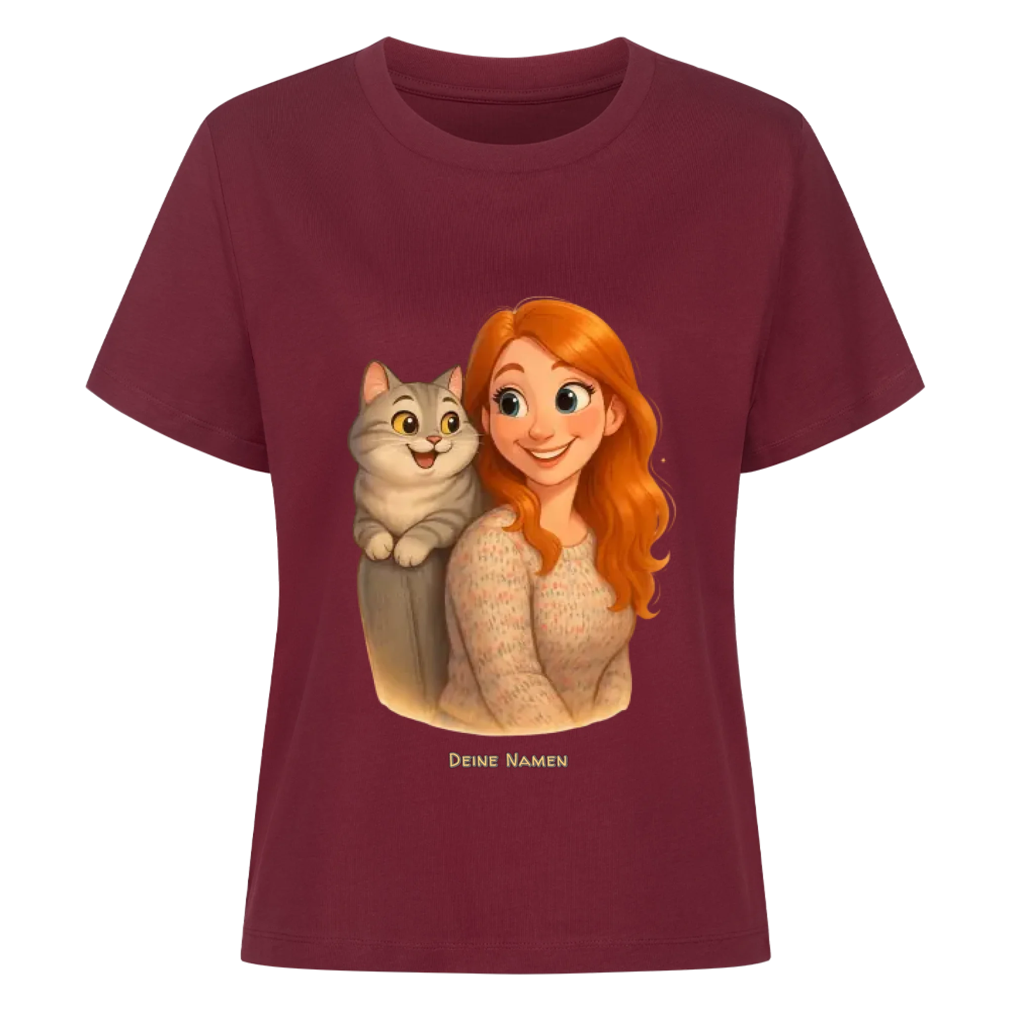 Comic-Märchen-Style Fellfamilien-Porträt - Individuelles Premium T-Shirt