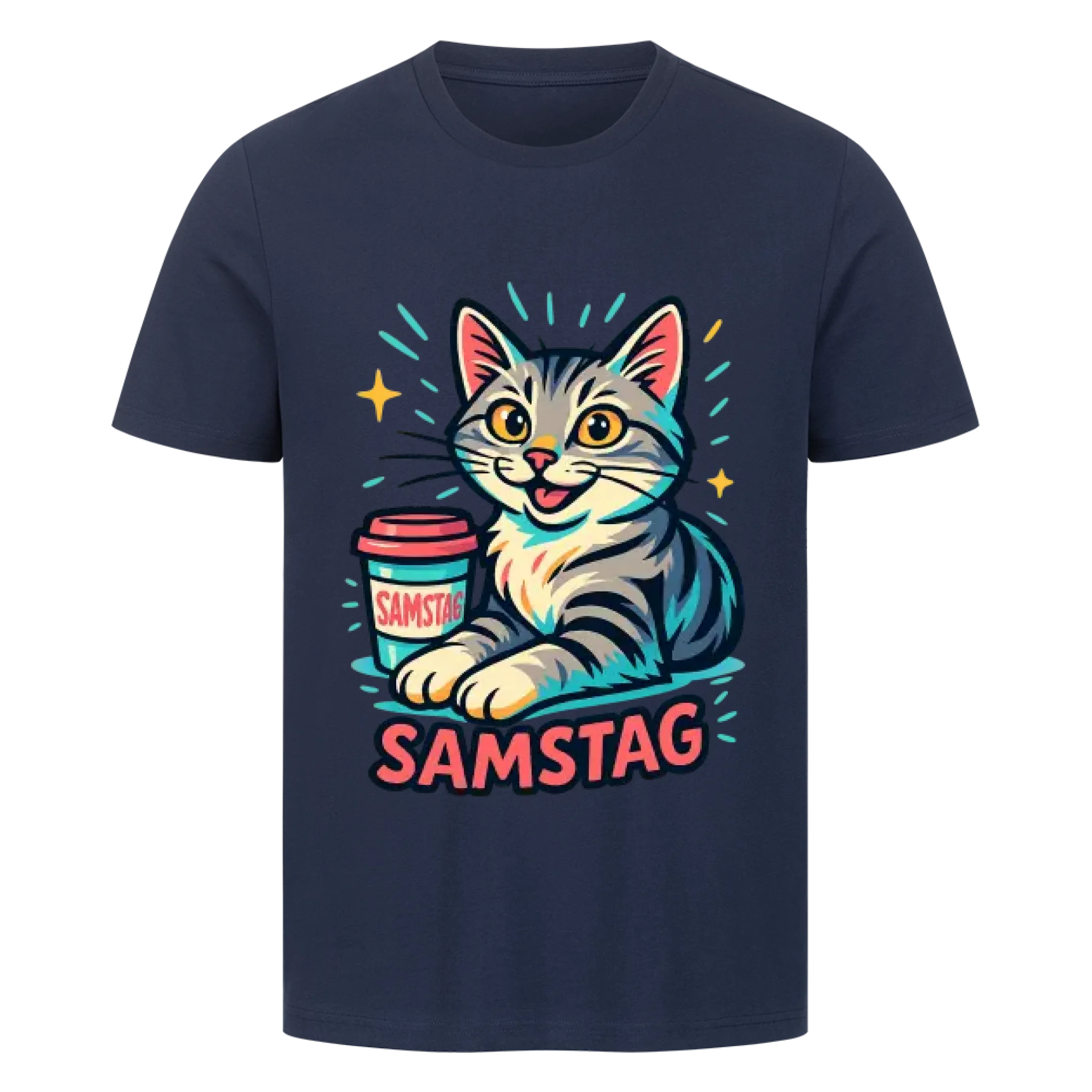 Cat Weekday Mood Samstag - Individuelles Premium T-Shirt