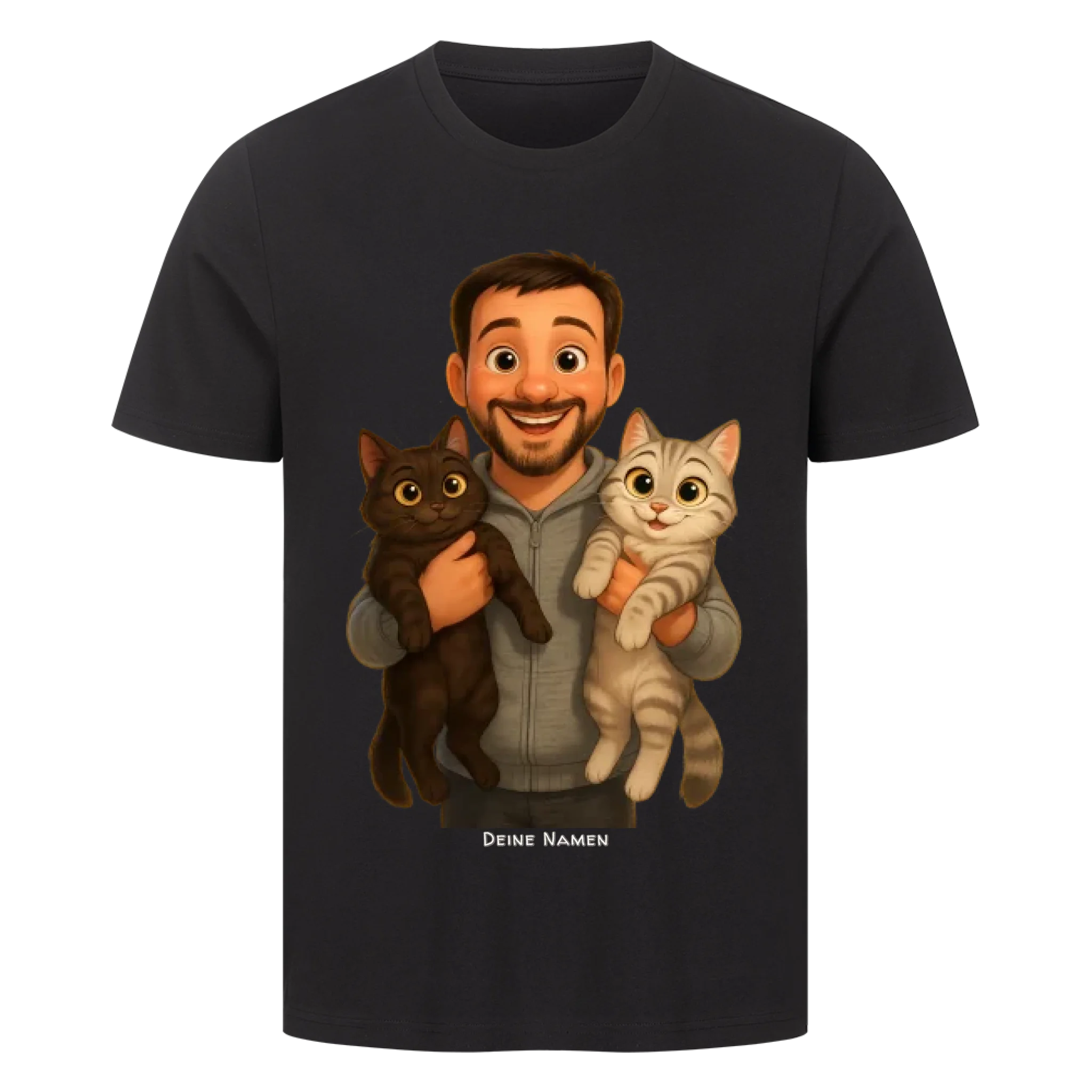 Comic-Märchen-Style Fellfamilien-Porträt - Individuelles Premium T-Shirt