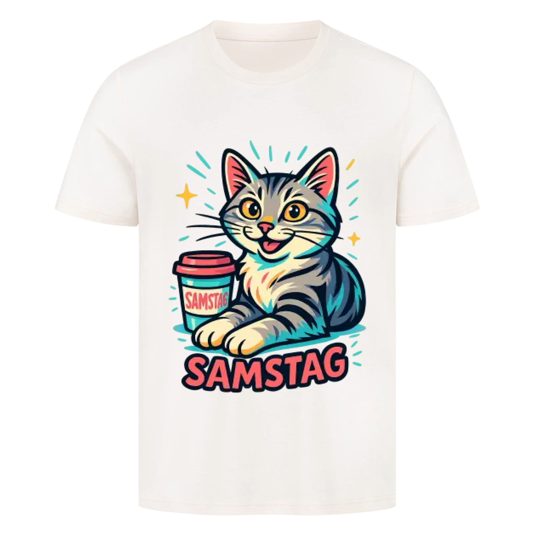 Cat Weekday Mood Samstag - Individuelles Premium T-Shirt