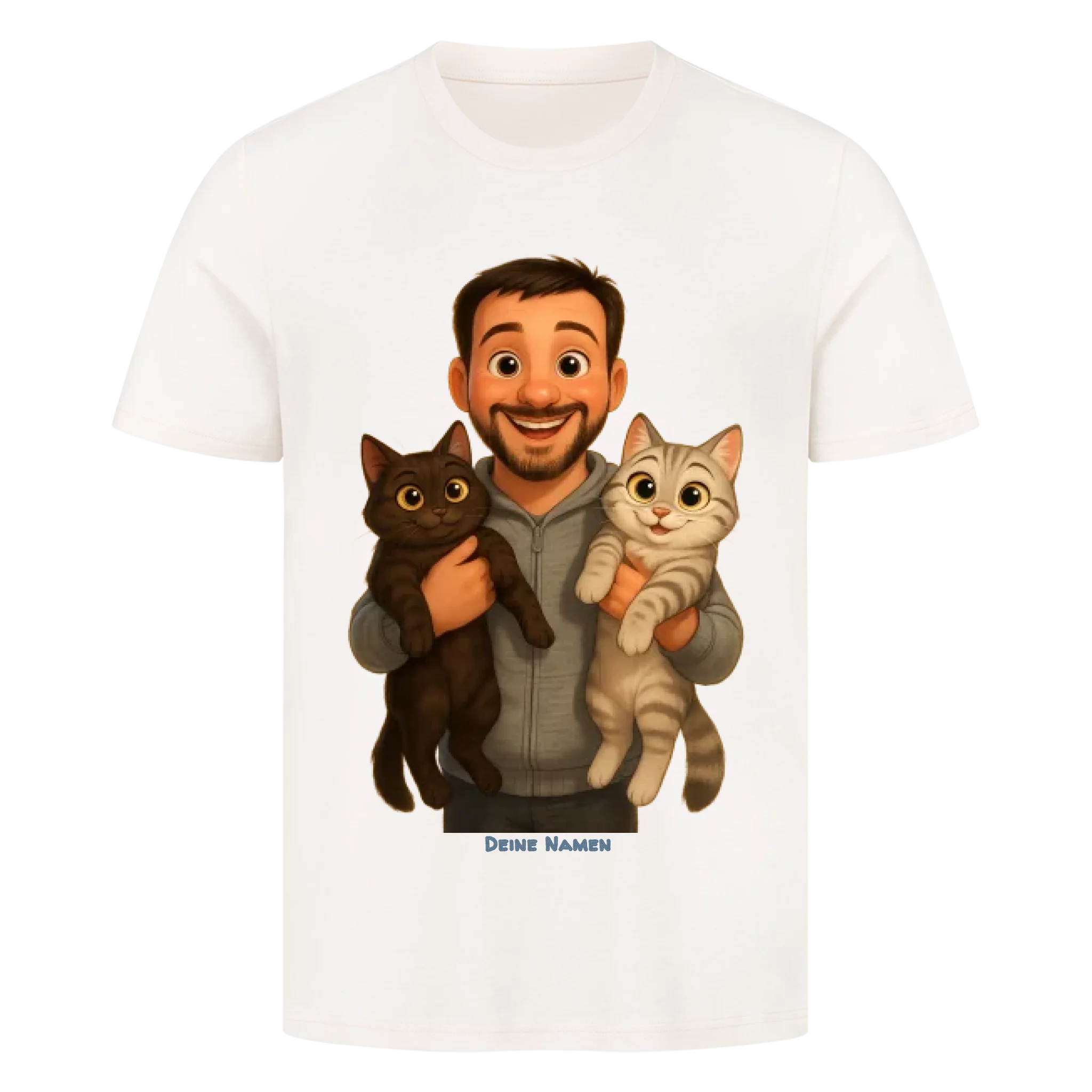 Comic-Märchen-Style Fellfamilien-Porträt - Individuelles Premium T-Shirt