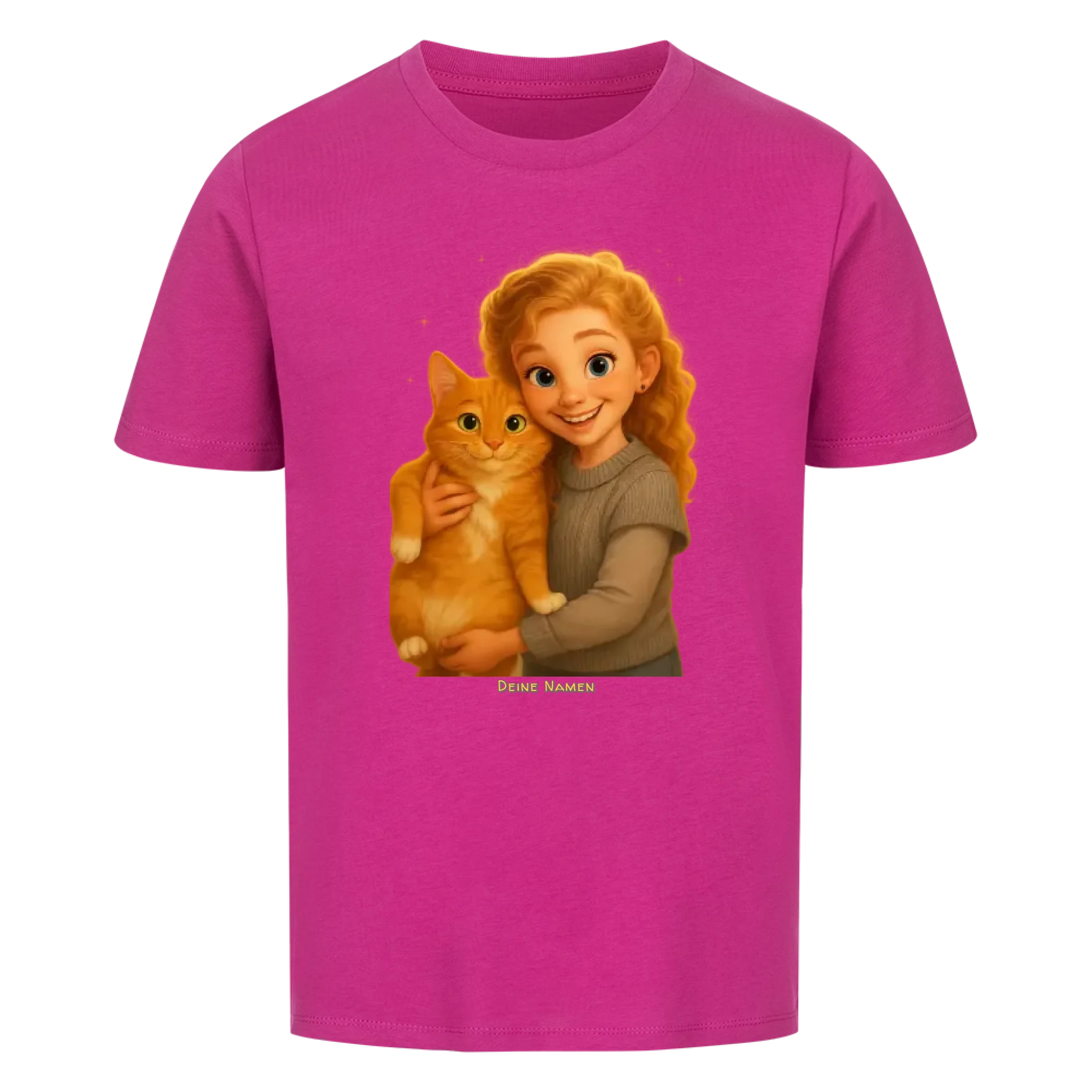 Comic-Märchen-Style Fellfamilien-Porträt - Individuelles Premium T-Shirt