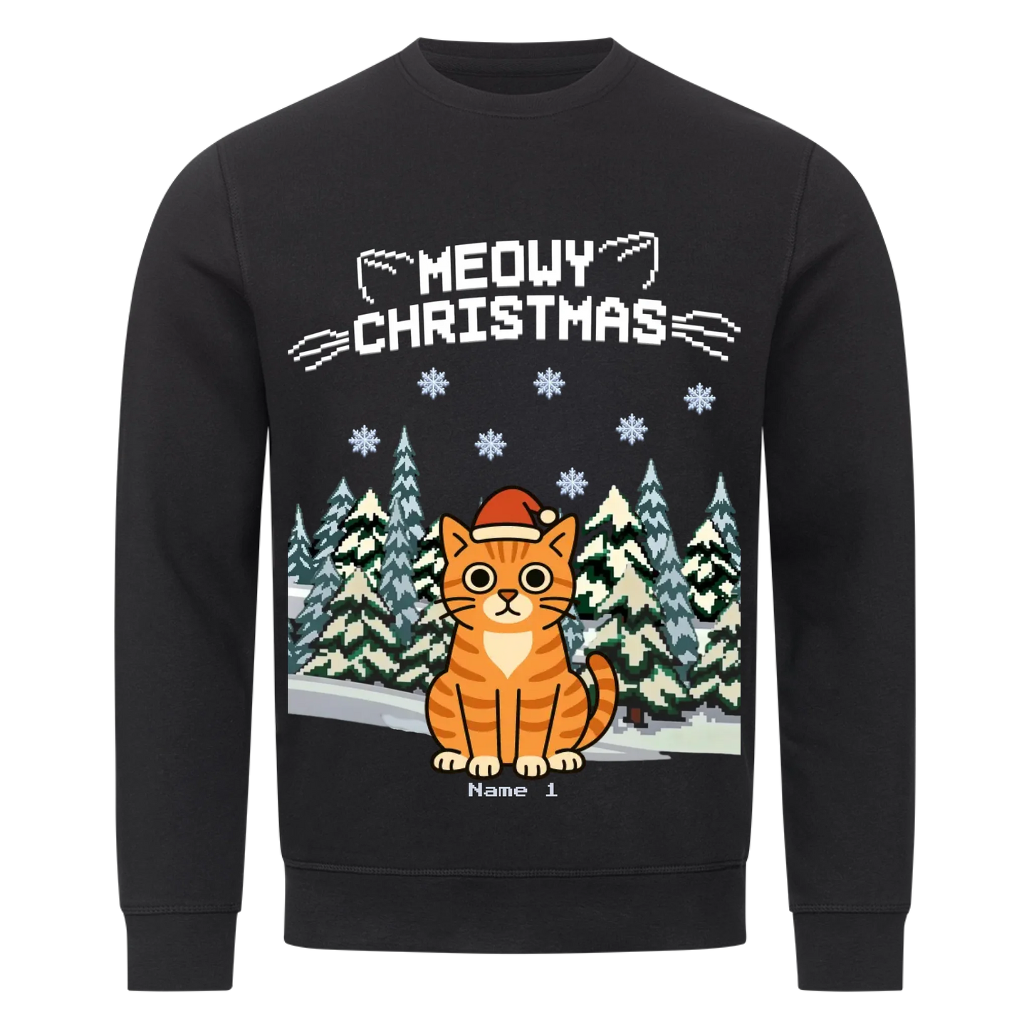 Meowy Christmas Premium Sweatshirt  - Eigene Bilder + Namen
