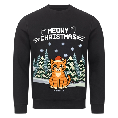 Meowy Christmas Premium Sweatshirt  - Eigene Bilder + Namen