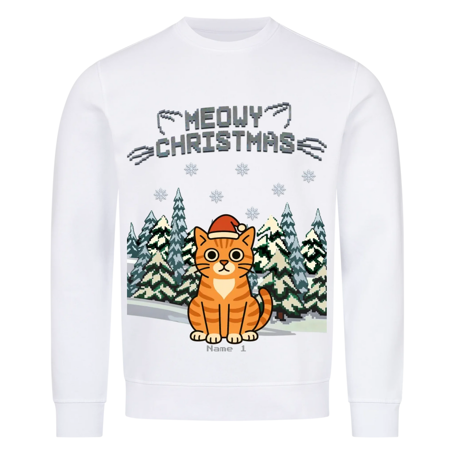 Meowy Christmas Premium Sweatshirt  - Eigene Bilder + Namen