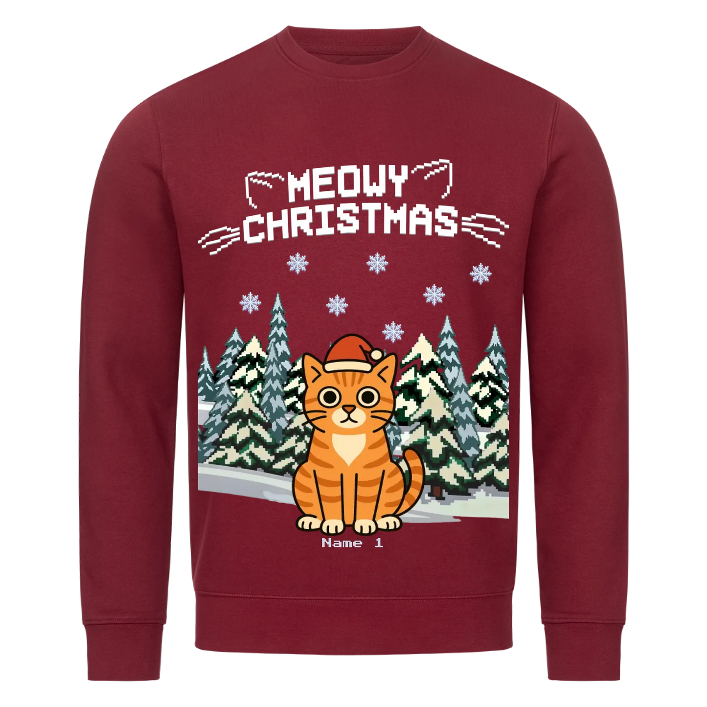 Meowy Christmas Premium Sweatshirt  - Eigene Bilder + Namen