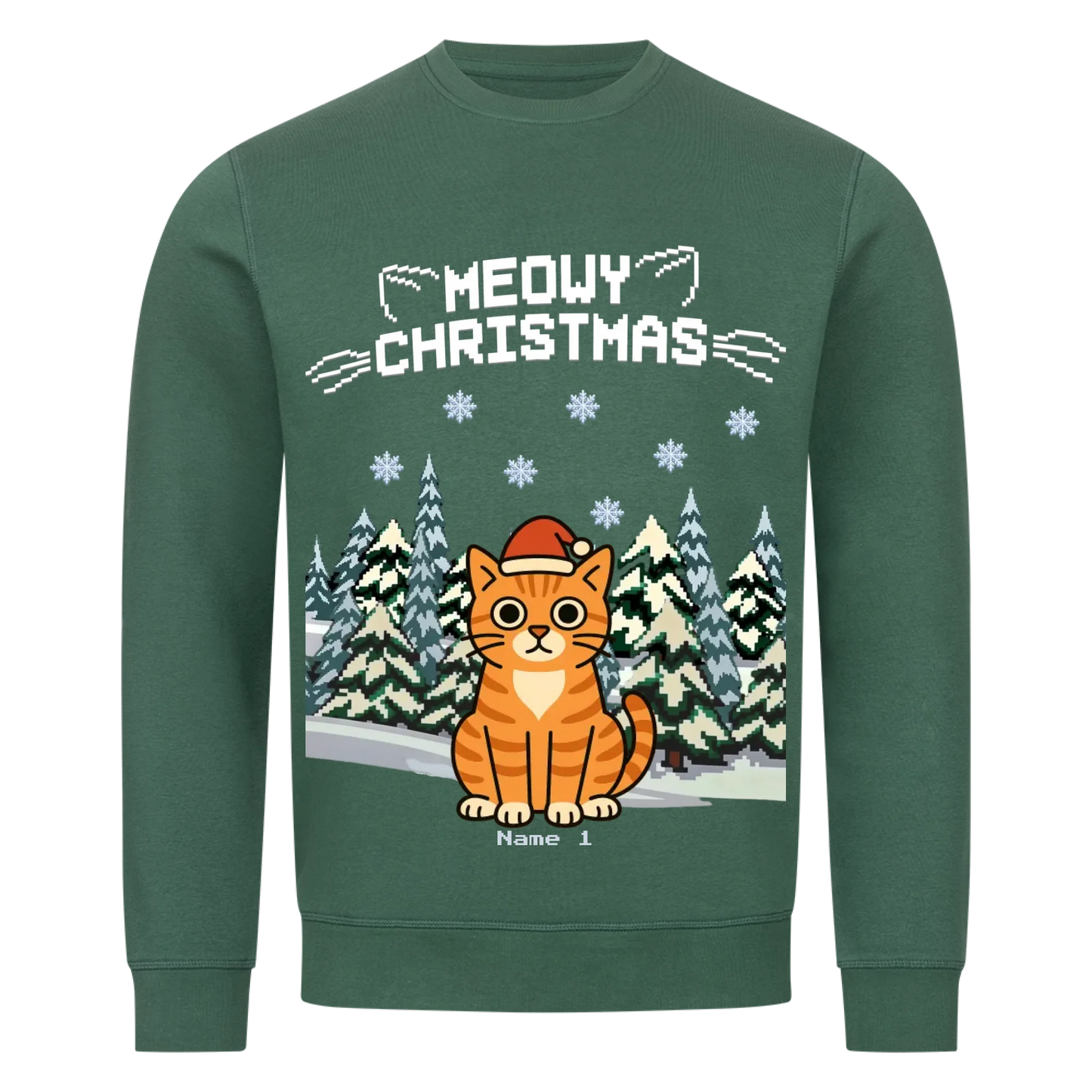 Meowy Christmas Premium Sweatshirt  - Eigene Bilder + Namen