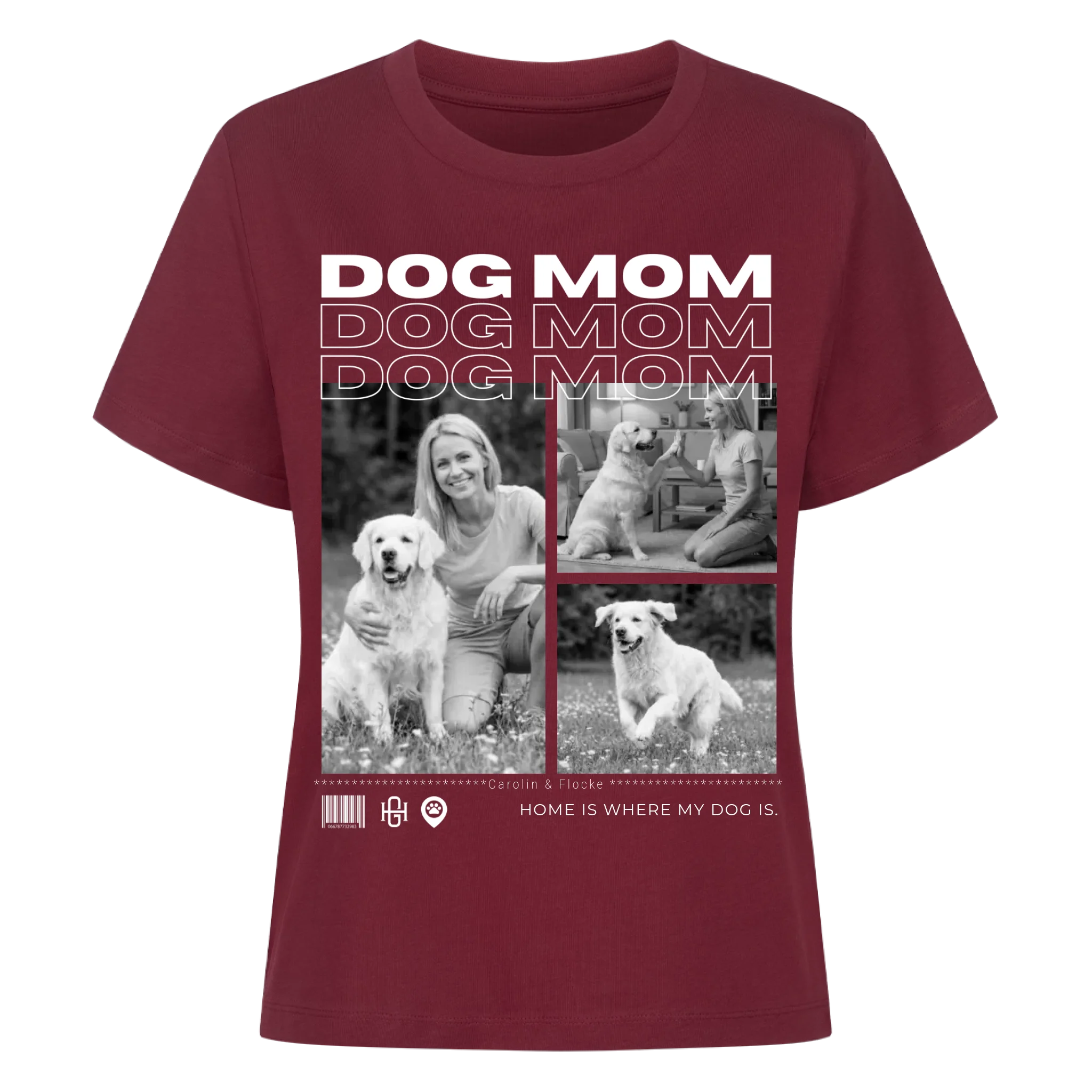Dog Mom - Individuelles Premium T-Shirt